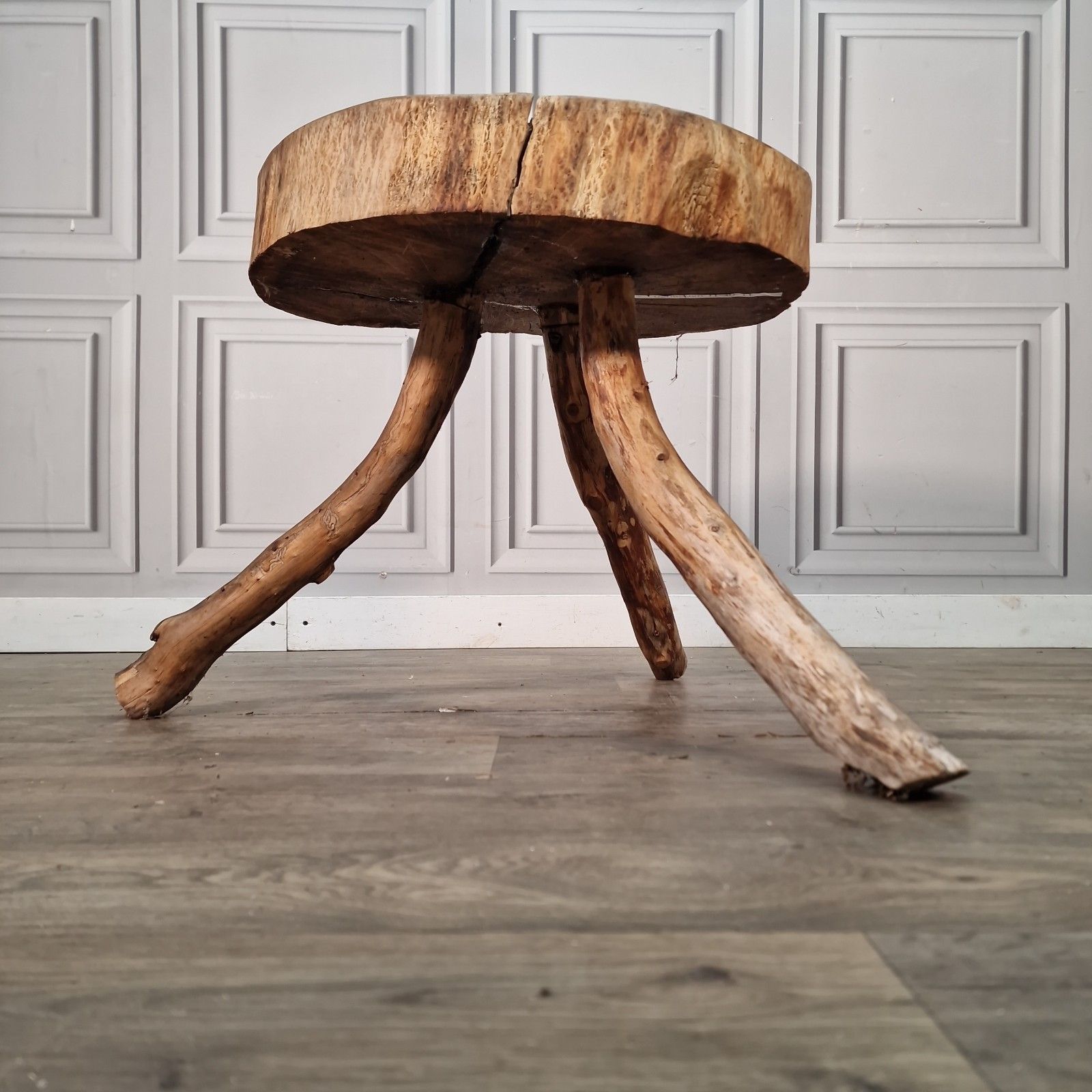Rustic Tree Coffee Table Solid Hardwood Live Edge Trunk Root Branch Base Wood photo Furniture
