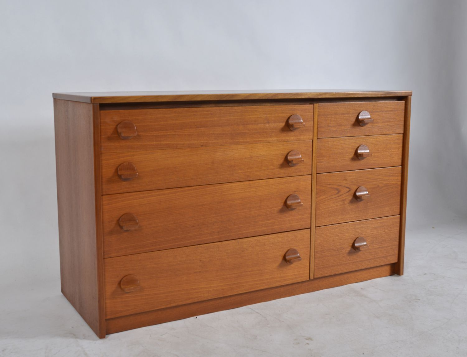 Midcentury 1960s Teak Chest Of Eight Drawers Stag Cantata Range By Ron Carter Uk