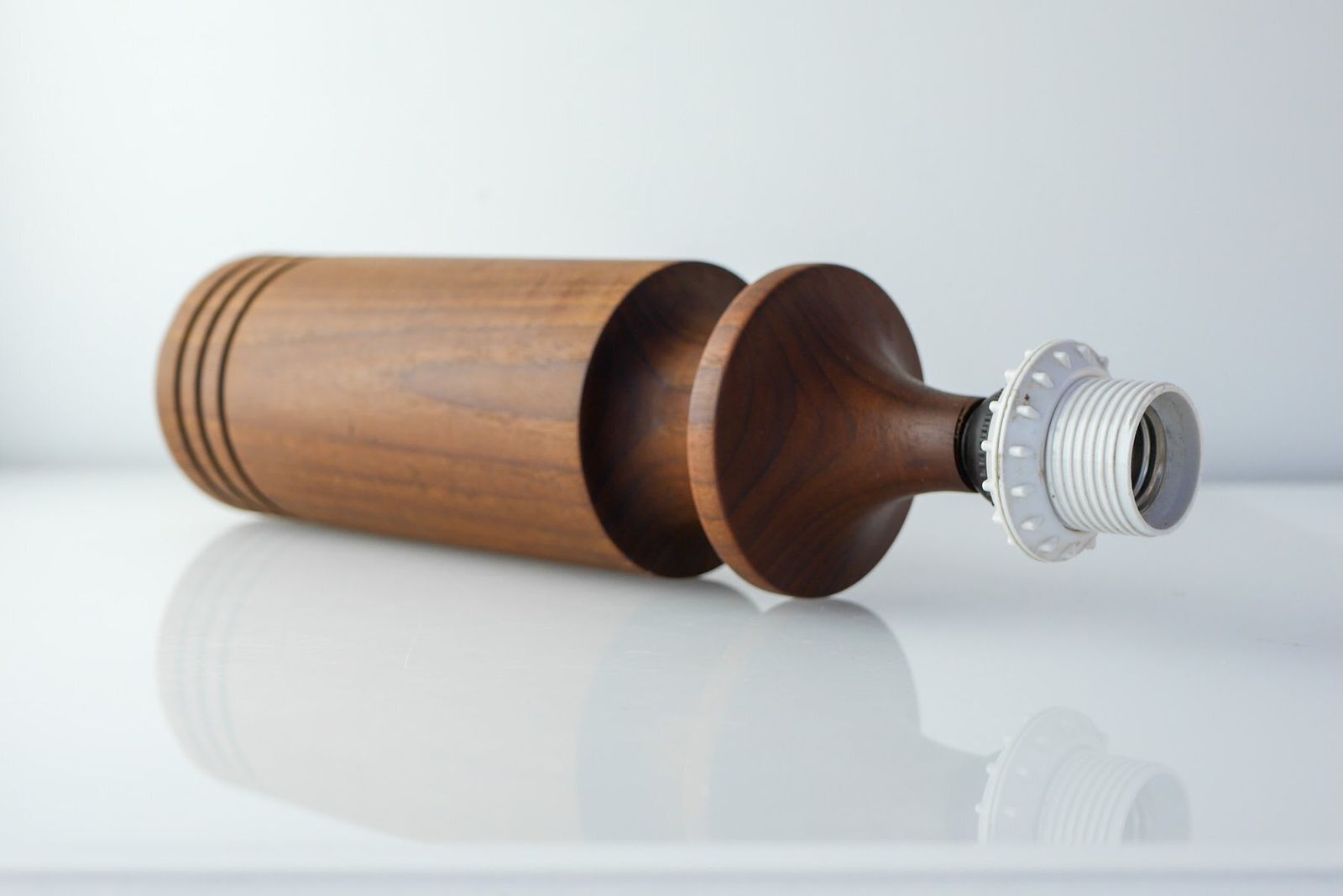 Large Mid Century Modern Danish Teak Table Lamp photo 575.0