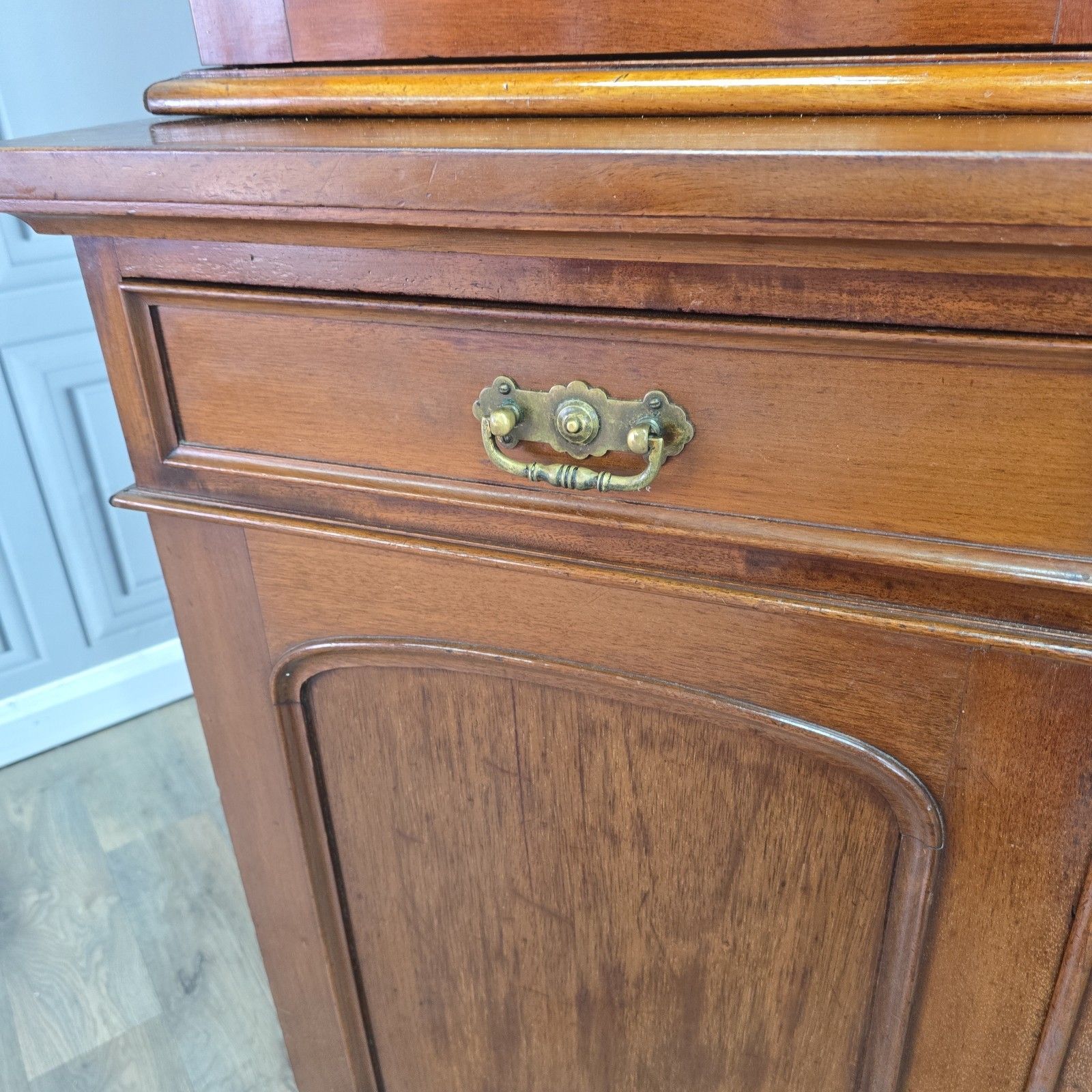 Antique Glazed Library Bookcase Cabinet Mahogany Victorian Shelving Cupboard photo buy