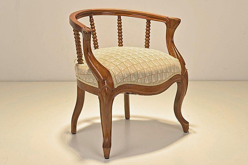 Upholstered Walnut Armchair From Spätbidermeier, Germany, 1870s photo vintage