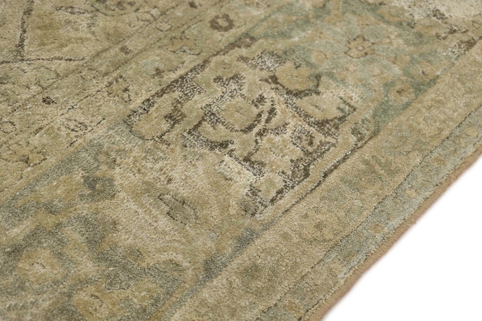 Semi-antiek Duits Tefzet tapijt, beige, 336 × 235 cm, ca. jaren 1930 photo vinterior