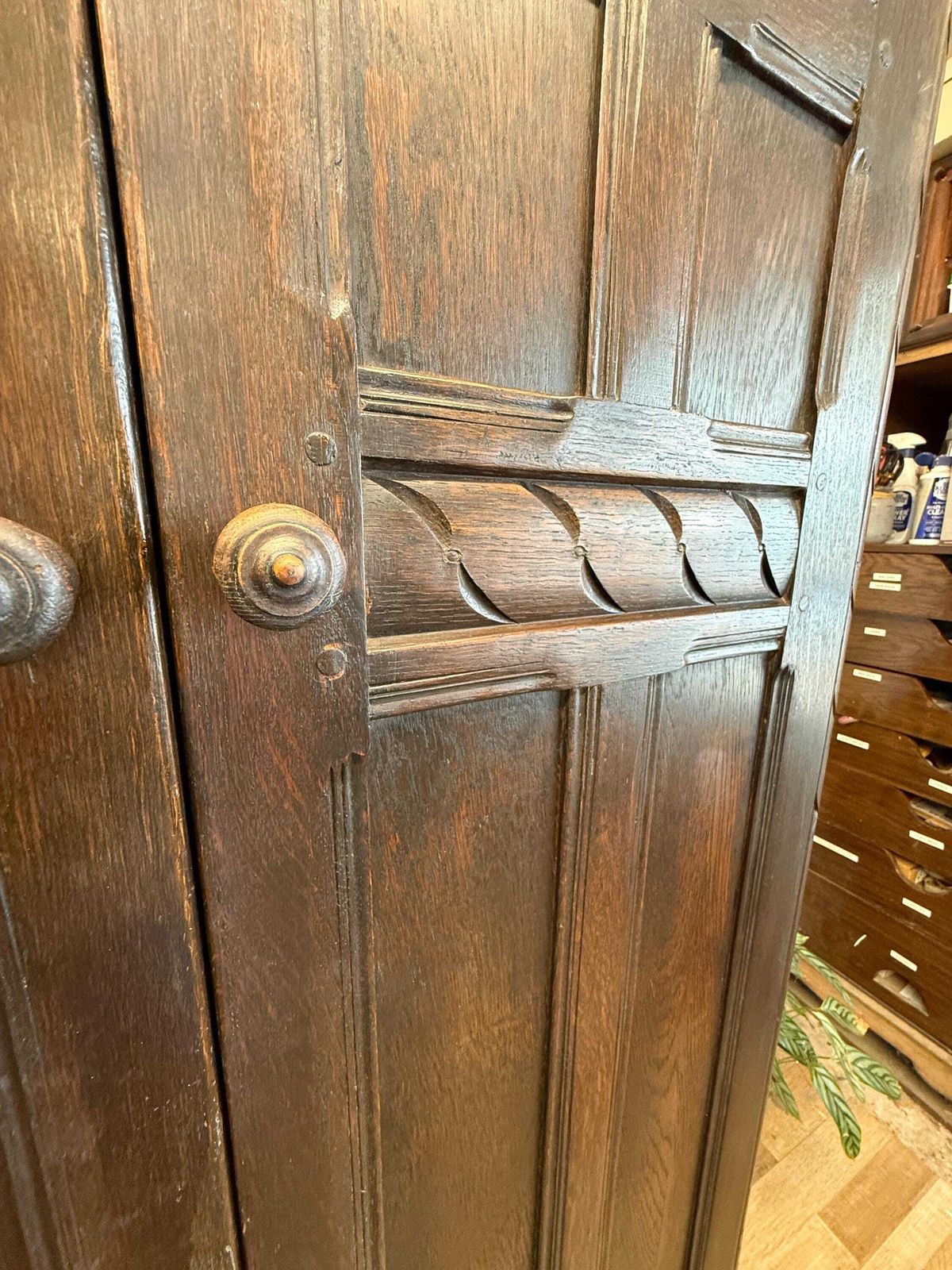 595.0 Early Ercol Solid Oak Wardrobe | C.1951–1957 photo