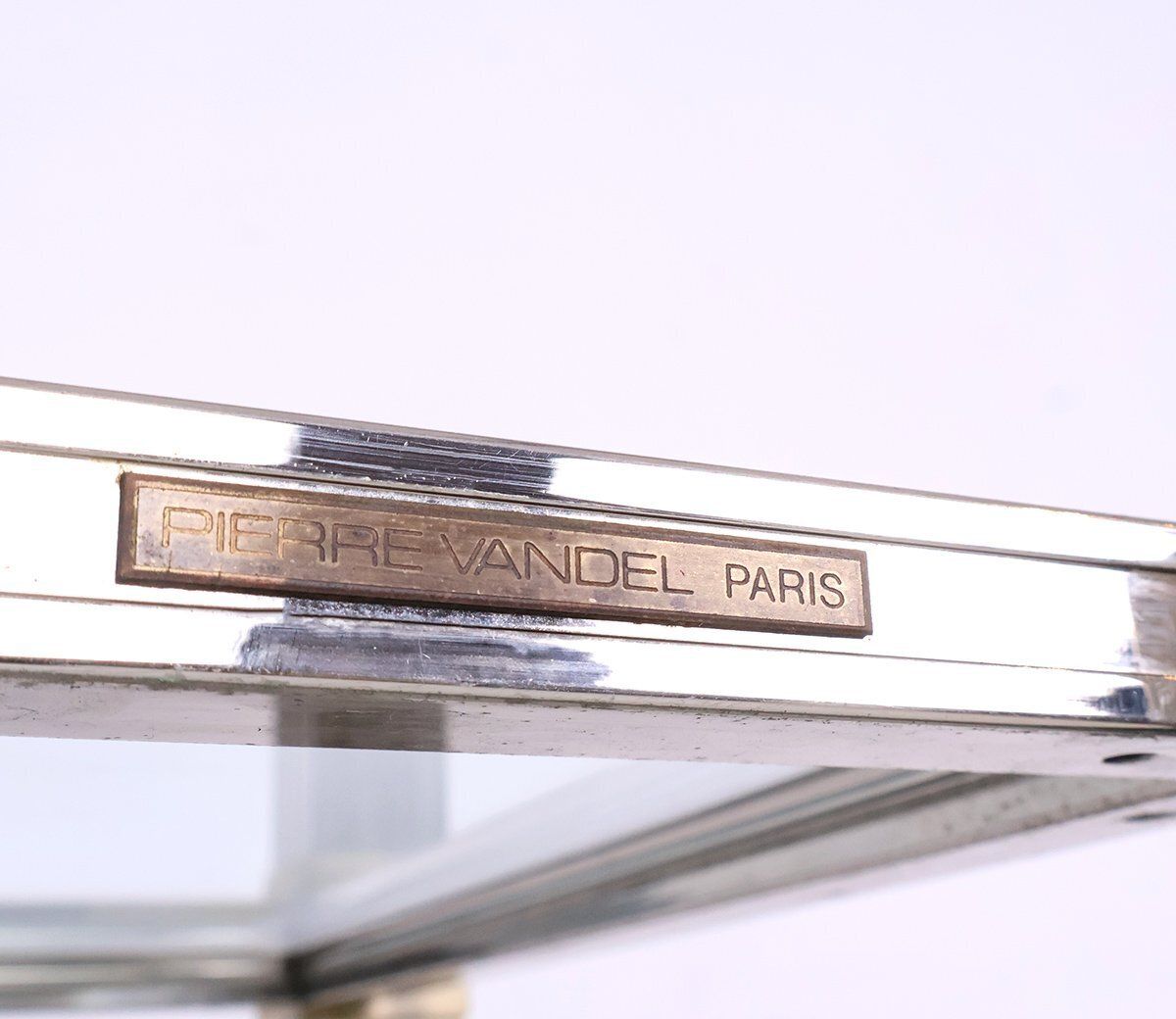 photo for sale Vintage Glass And Metal Console Table By Pierre Vandel, 1970s