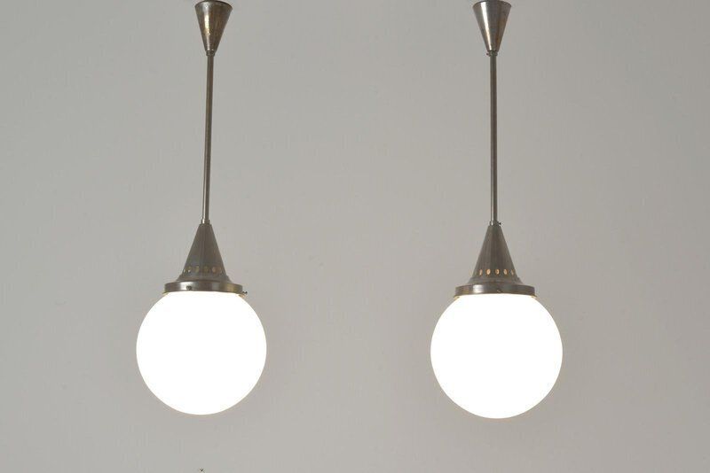 Sphere Lights In Frosted Glass, 1928, Set Of 2 photo furniture