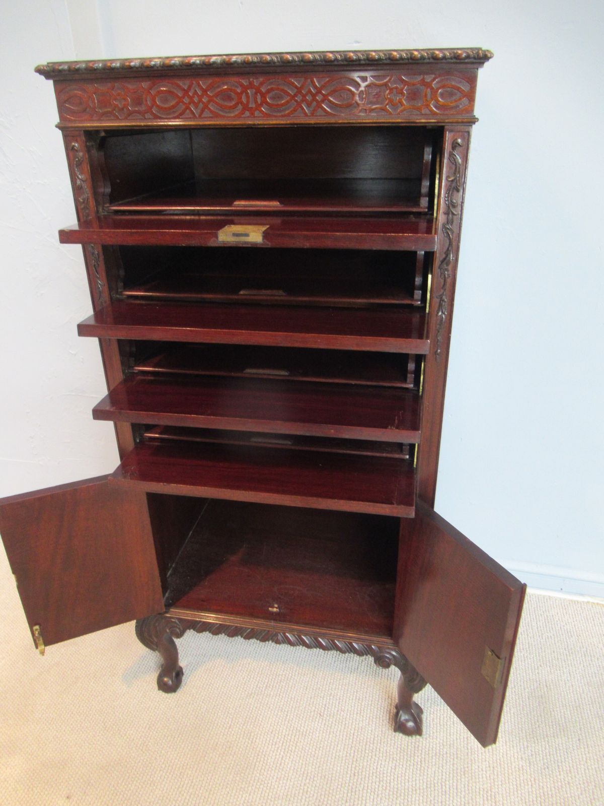 375.0 A 1920s   Mahogany  Music Or File Cabinet photo