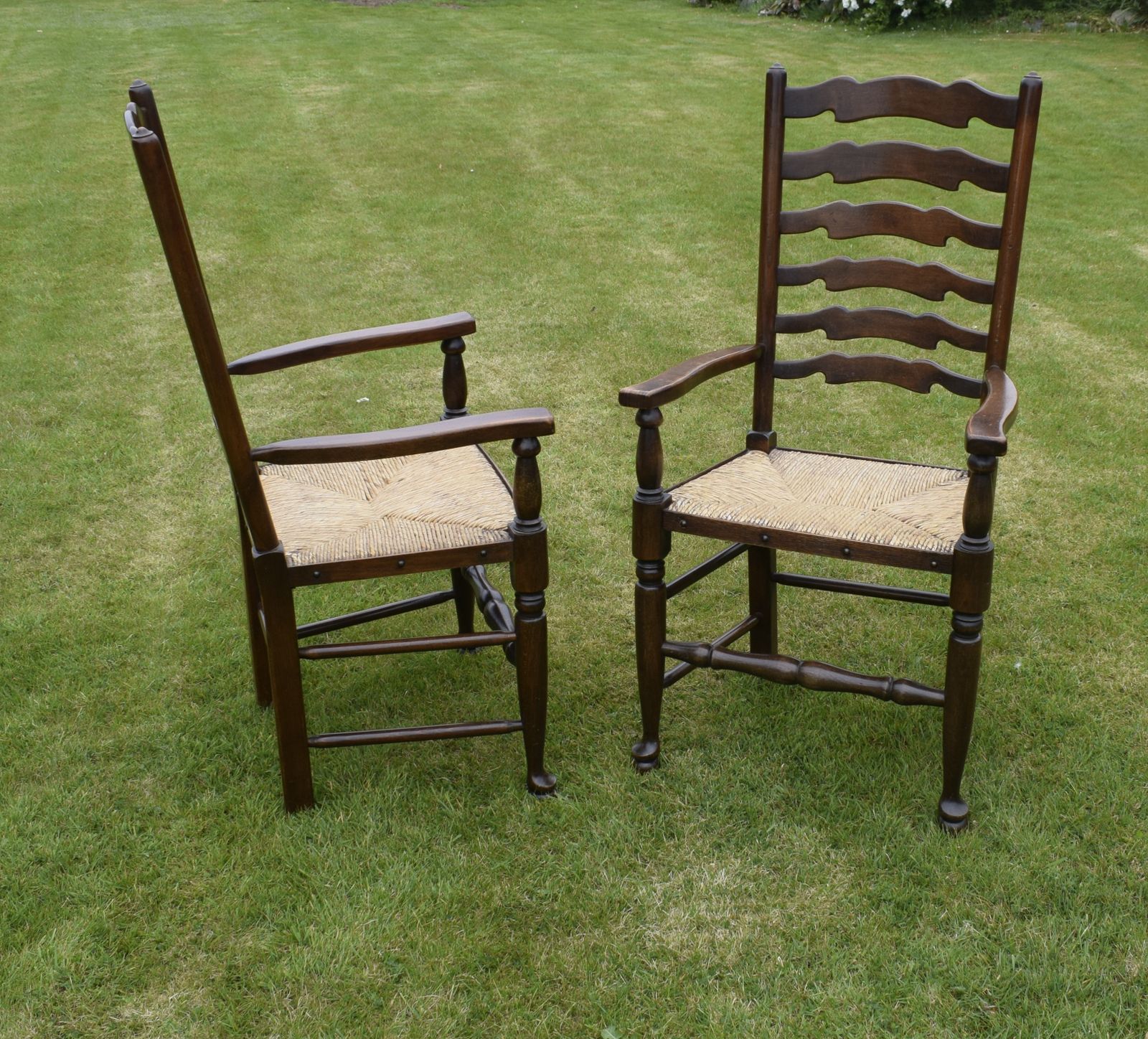 photo furniture Pair Of Ladder Back Armchairs, 1900s