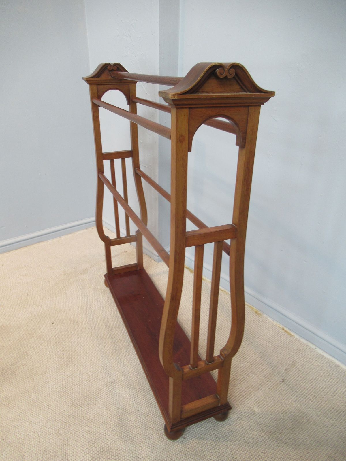 Victorian Walnut Towel Rail   1890s