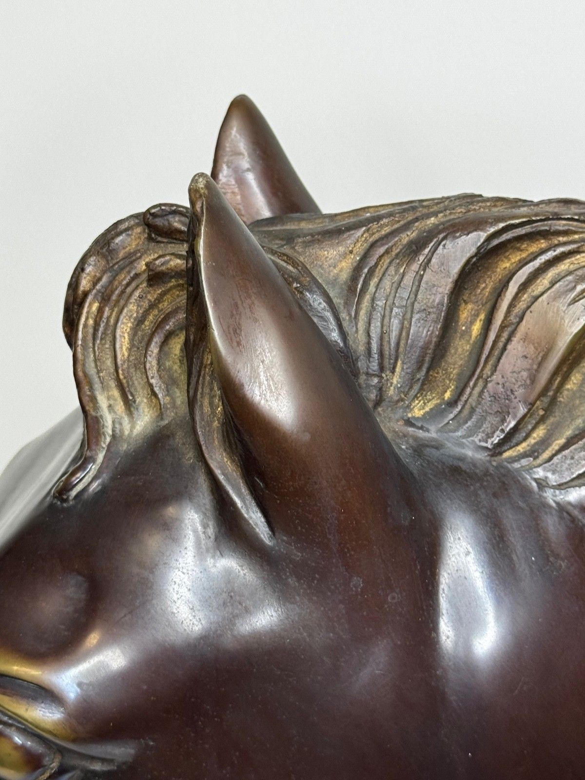 photo vintage Mid-Century Italiaans bronzen paardenhoofd ca. 1950 naar Raffaello Romanelli