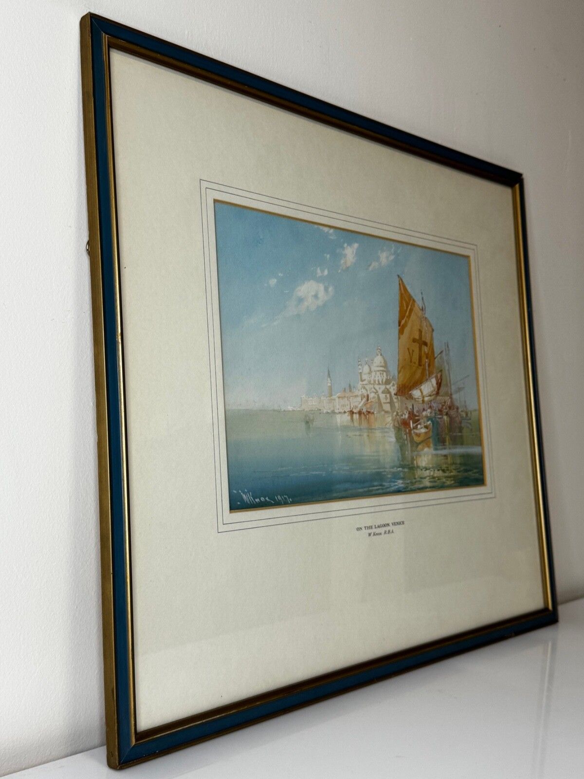 Begin 20e eeuw, maritiem aquarel "On The Lagoon Venice", gesigneerd door William Knox RBA C photo for sale