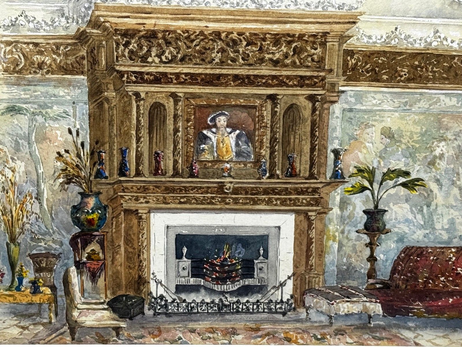 The Chimneypiece Long Gallery, Westwood House, Westwood Park, Worcestershire photo for sale