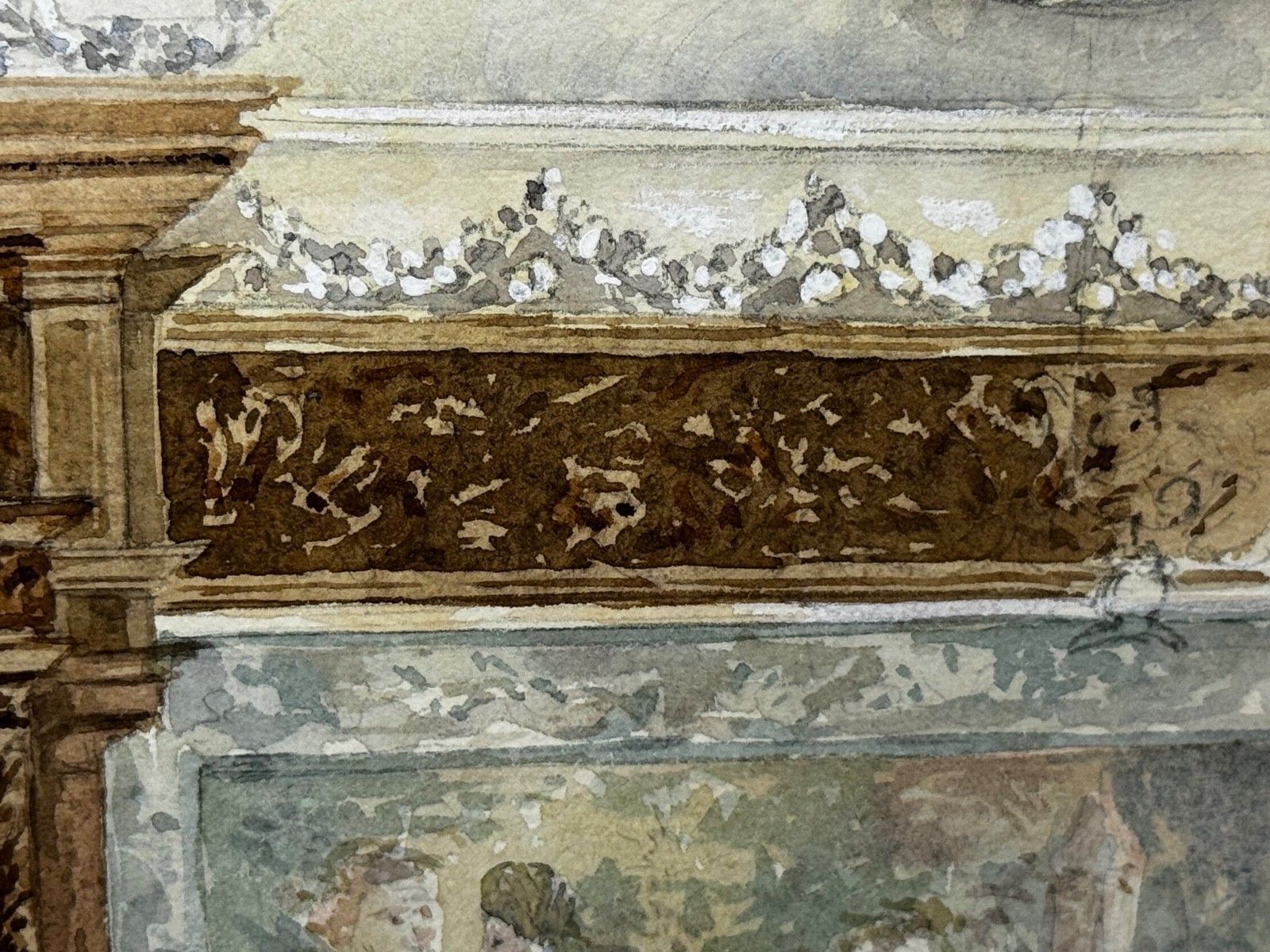 photo vintage The Chimneypiece Long Gallery, Westwood House, Westwood Park, Worcestershire