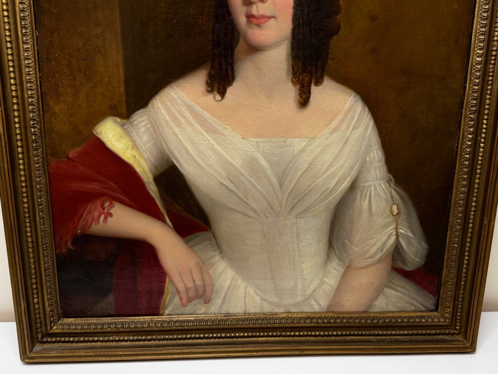 photo for sale Large Early 19th Century Oil Portrait Lady Sara Losh 1785–1853 Architect & Designer