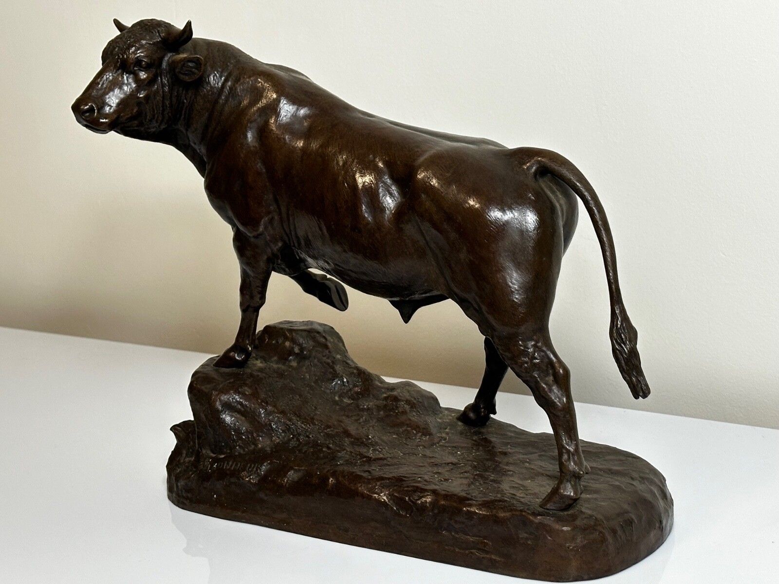 photo vinterior 19th Century Sculpture French Bronze Standing Prized Bull By Isidore Jules Bonheur