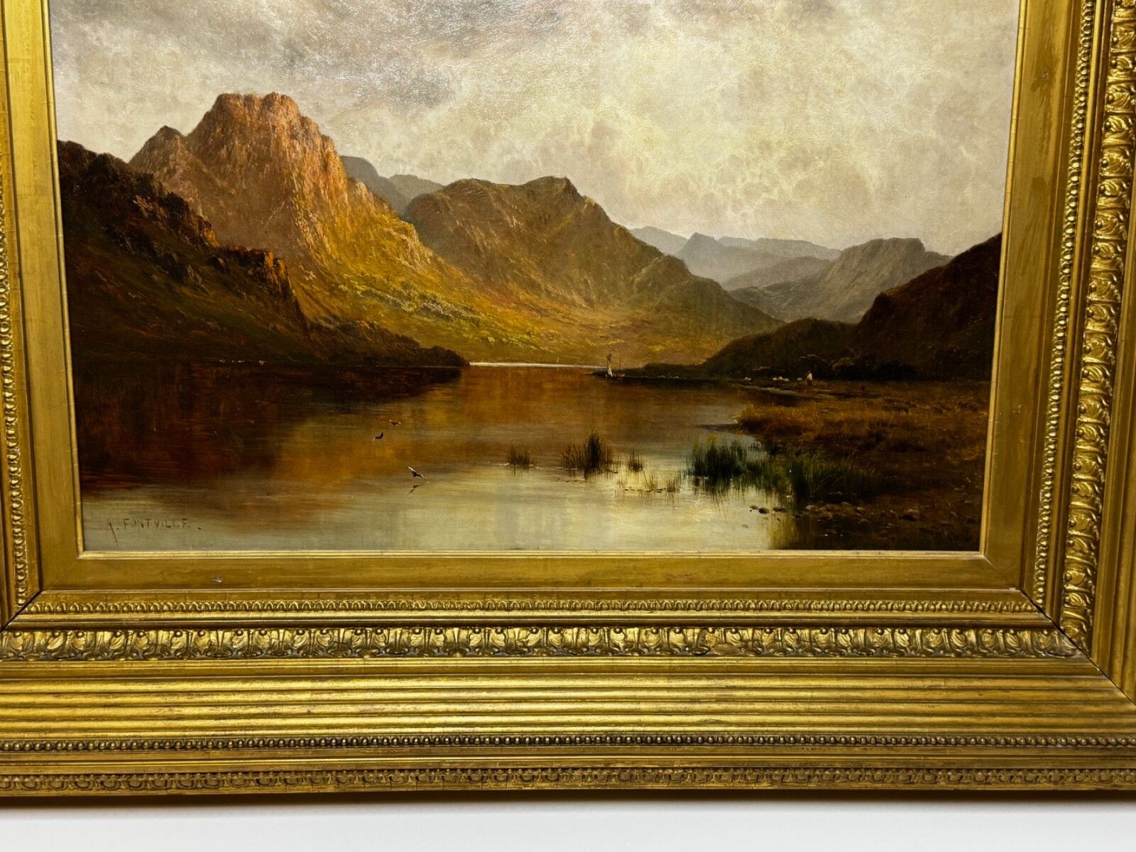 Olieverfschilderij Landschap Windermere Zonsopgang Gesigneerd Door Alfred De Breanski Jr photo 10000.0