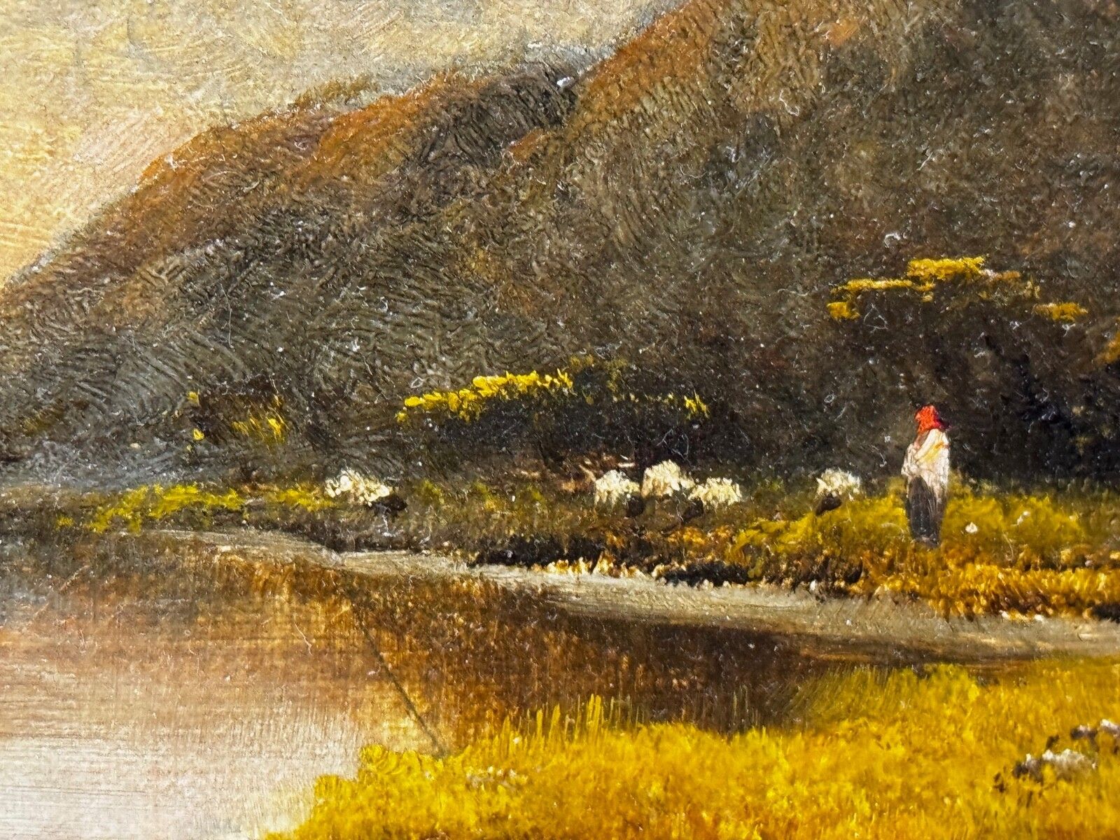 10000.0 Olieverfschilderij Landschap Windermere Zonsopgang Gesigneerd Door Alfred De Breanski Jr photo