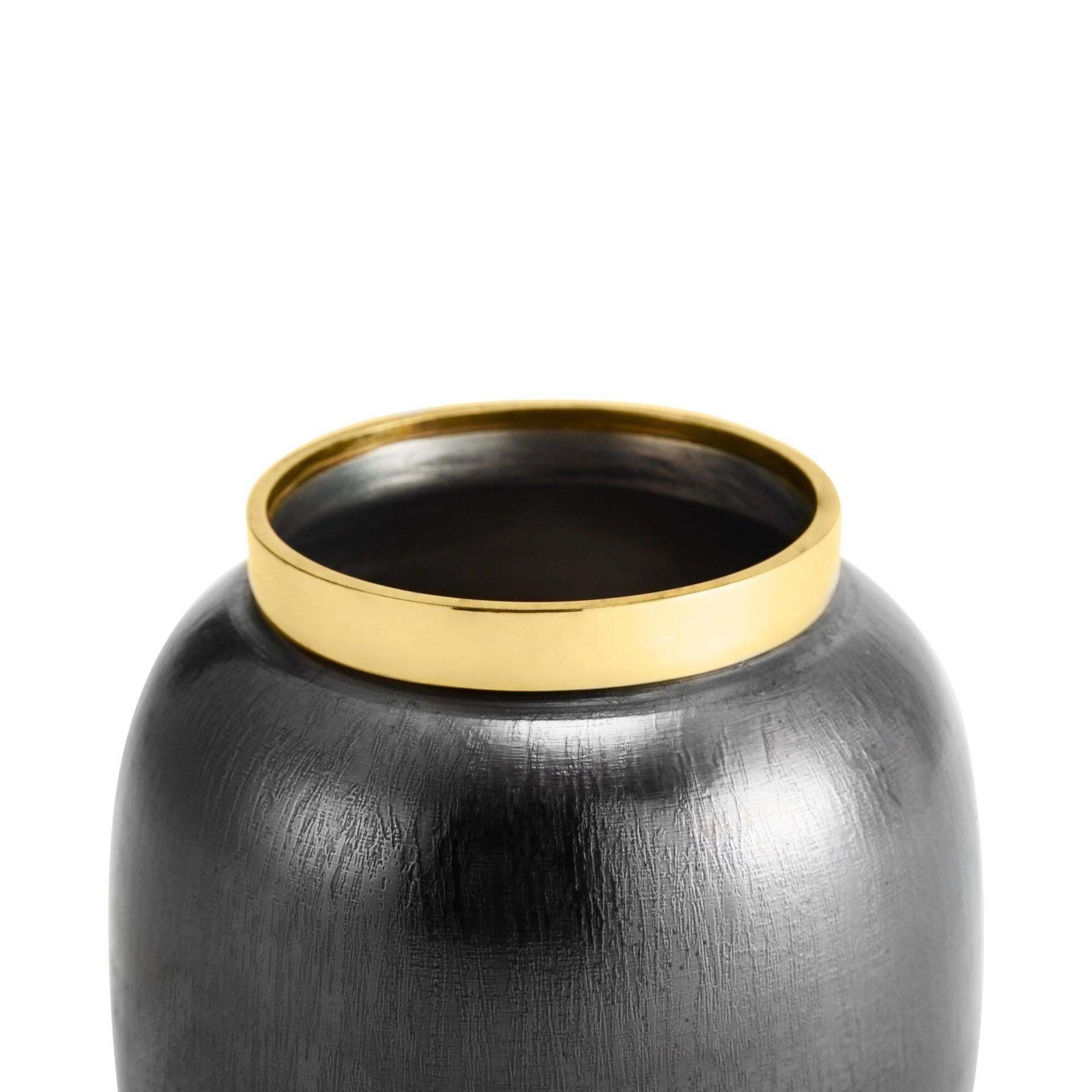 Pair Of Small Contemporary Black And Gold Metal Anemone Vase photo 742.0