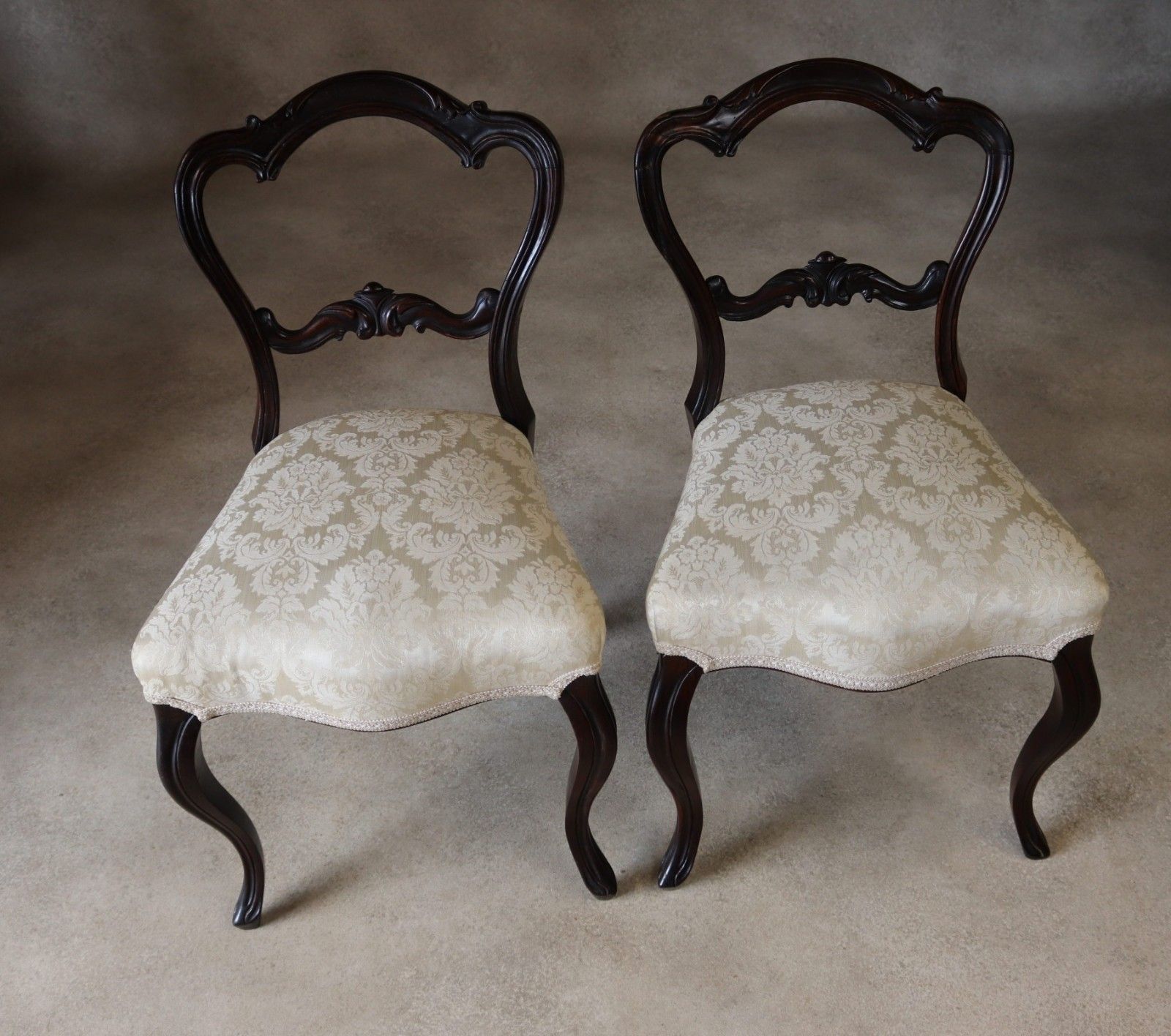 Set Of 4 Antique Victorian Rosewood Balloon Back Dining Chairs photo 275.0
