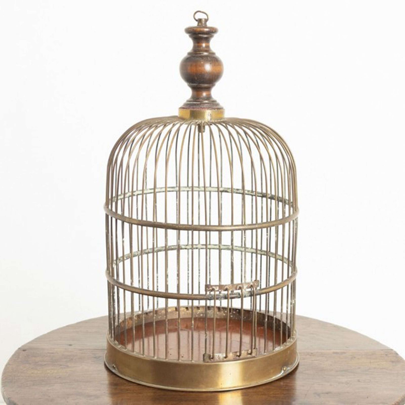 Antieke Messing Vogelkooi, ca. 1900