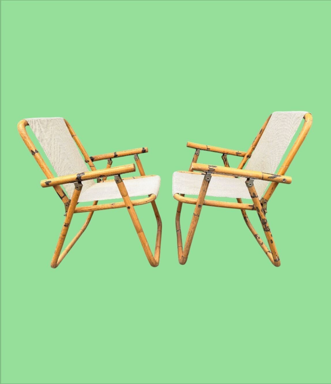 photo furniture A Pair Of 1970s Italian Folding Bamboo Chairs By Dal Vera