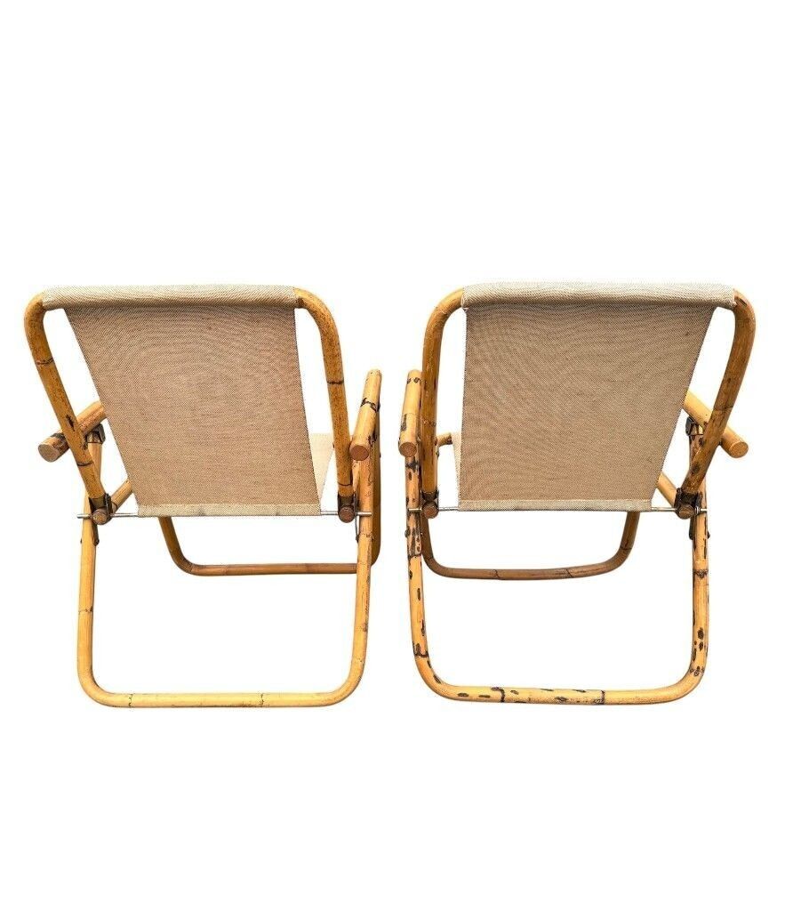 photo vinterior A Pair Of 1970s Italian Folding Bamboo Chairs By Dal Vera
