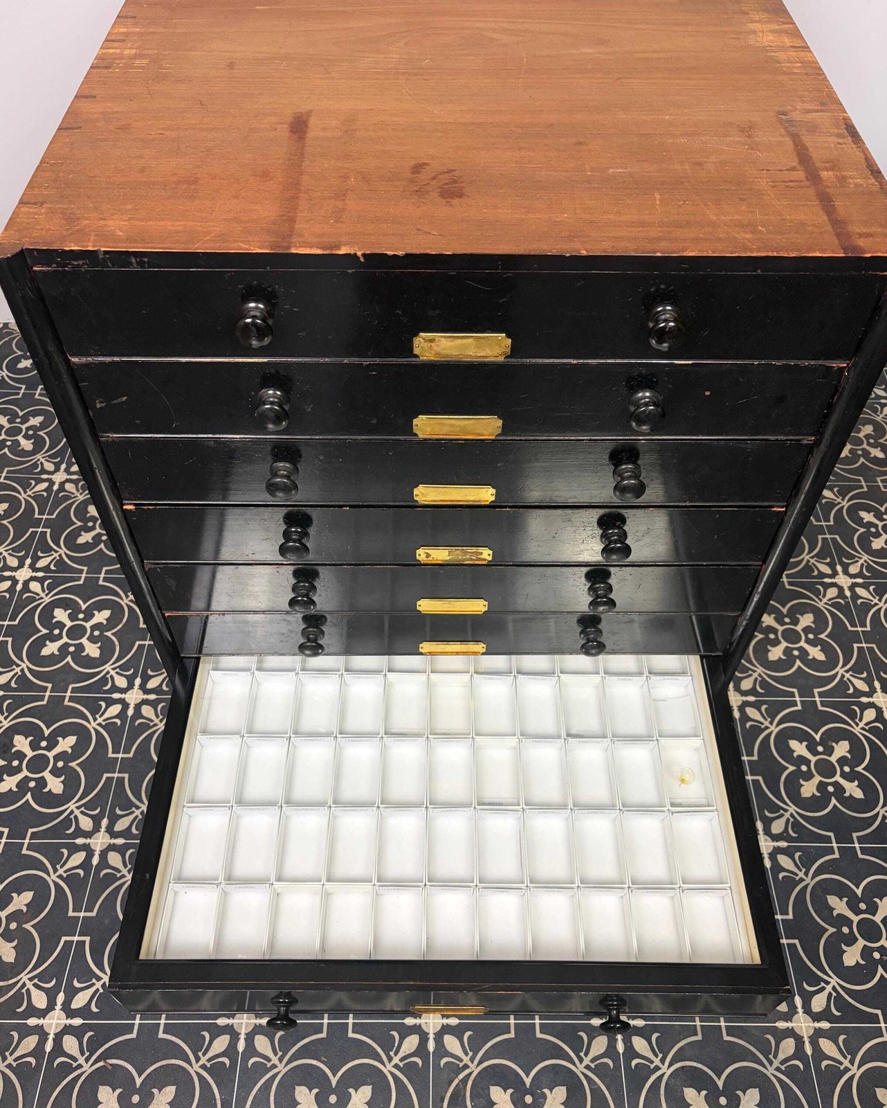 photo for sale Antique Victorian Museum Specimen Collector Cabinet