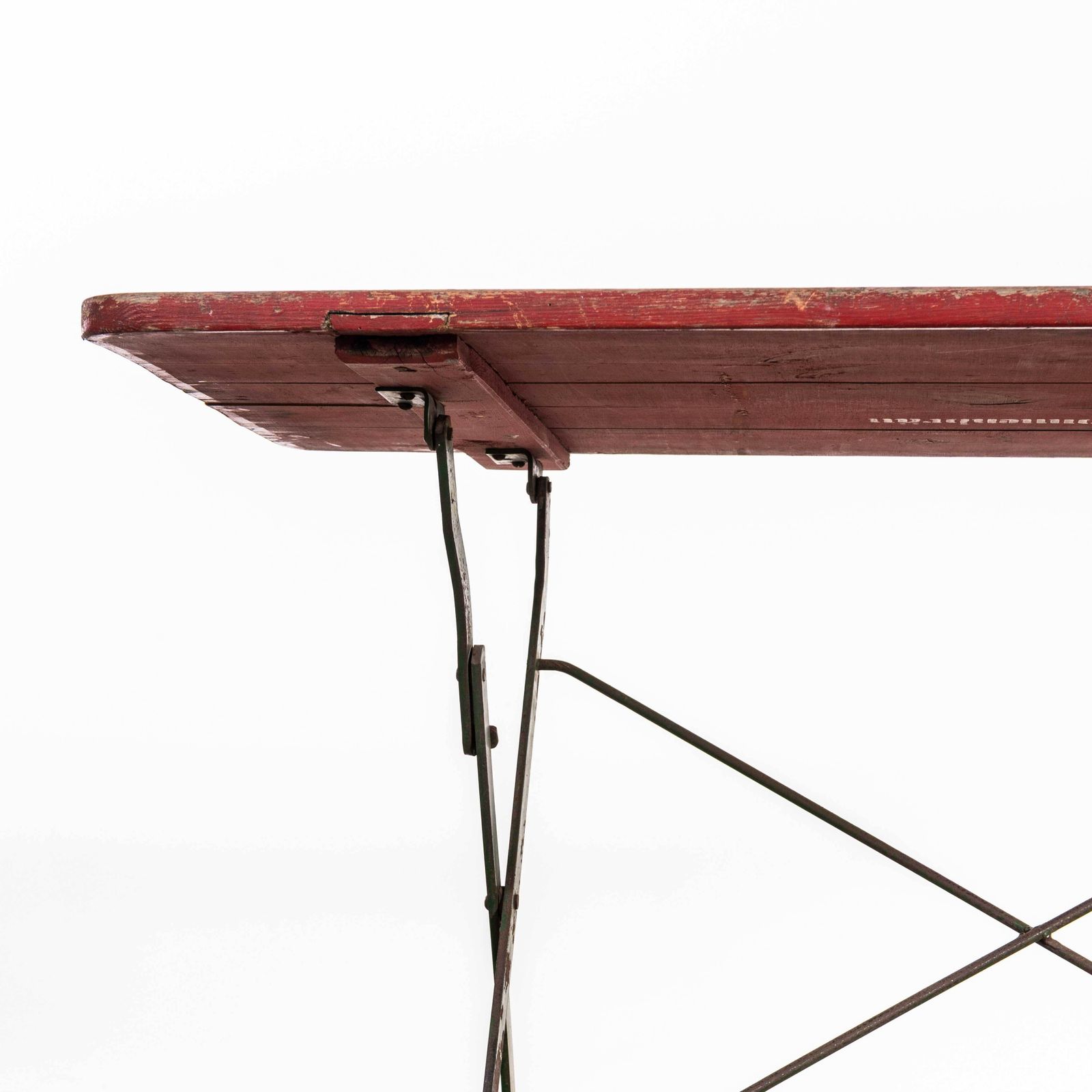 1950's French Folding Wood And Forged Metal Base Table photo 495.0