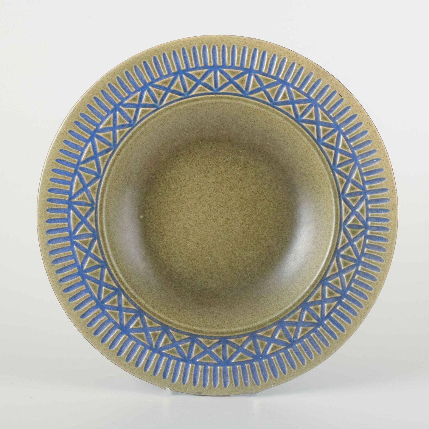 Mari Simmulson For Upsala Ekeby. Stoneware Bowl With Geometric Relief Pattern. photo furniture