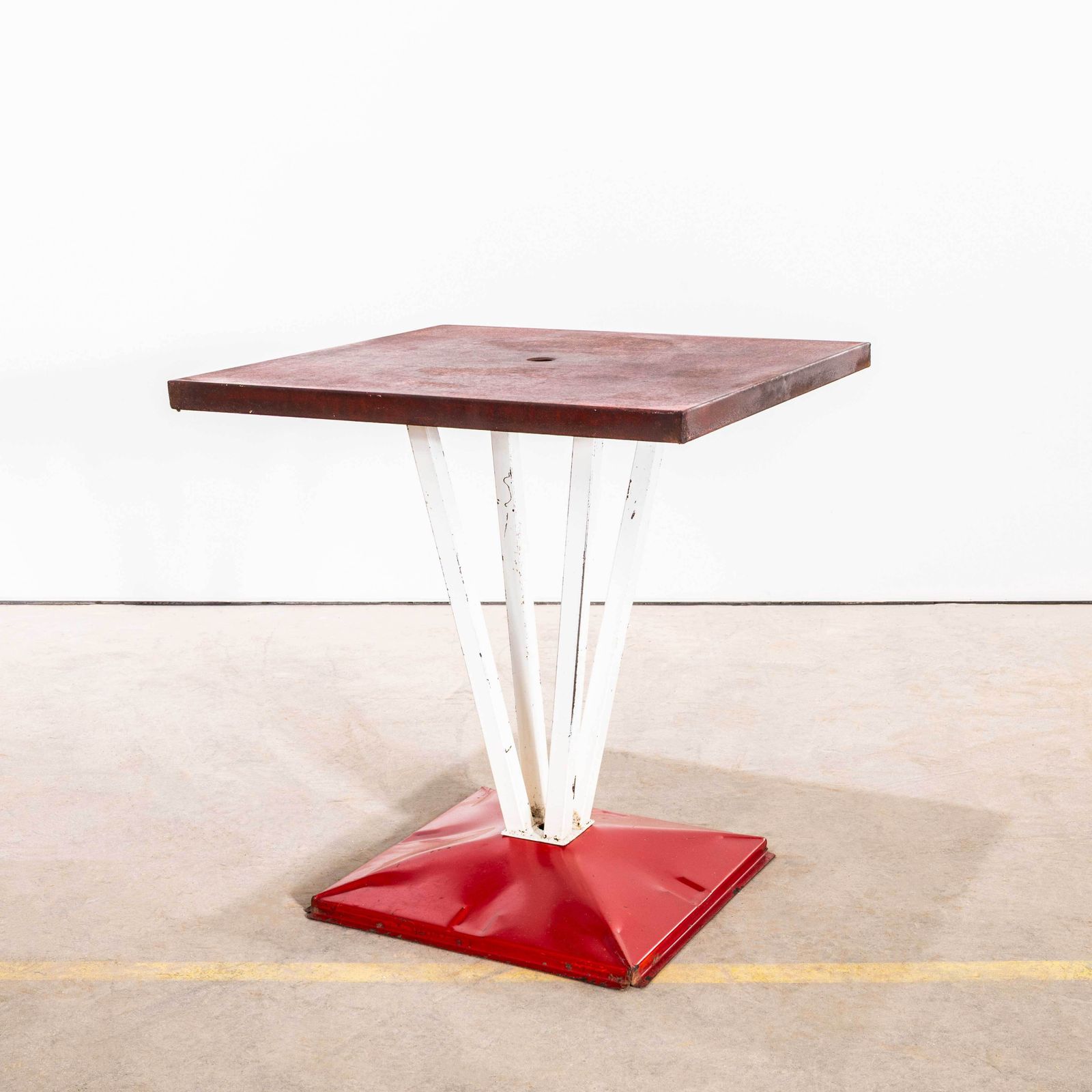1950’s Original French Tolix Outdoor Dining Table – Four Column Base (Model 1116.1)