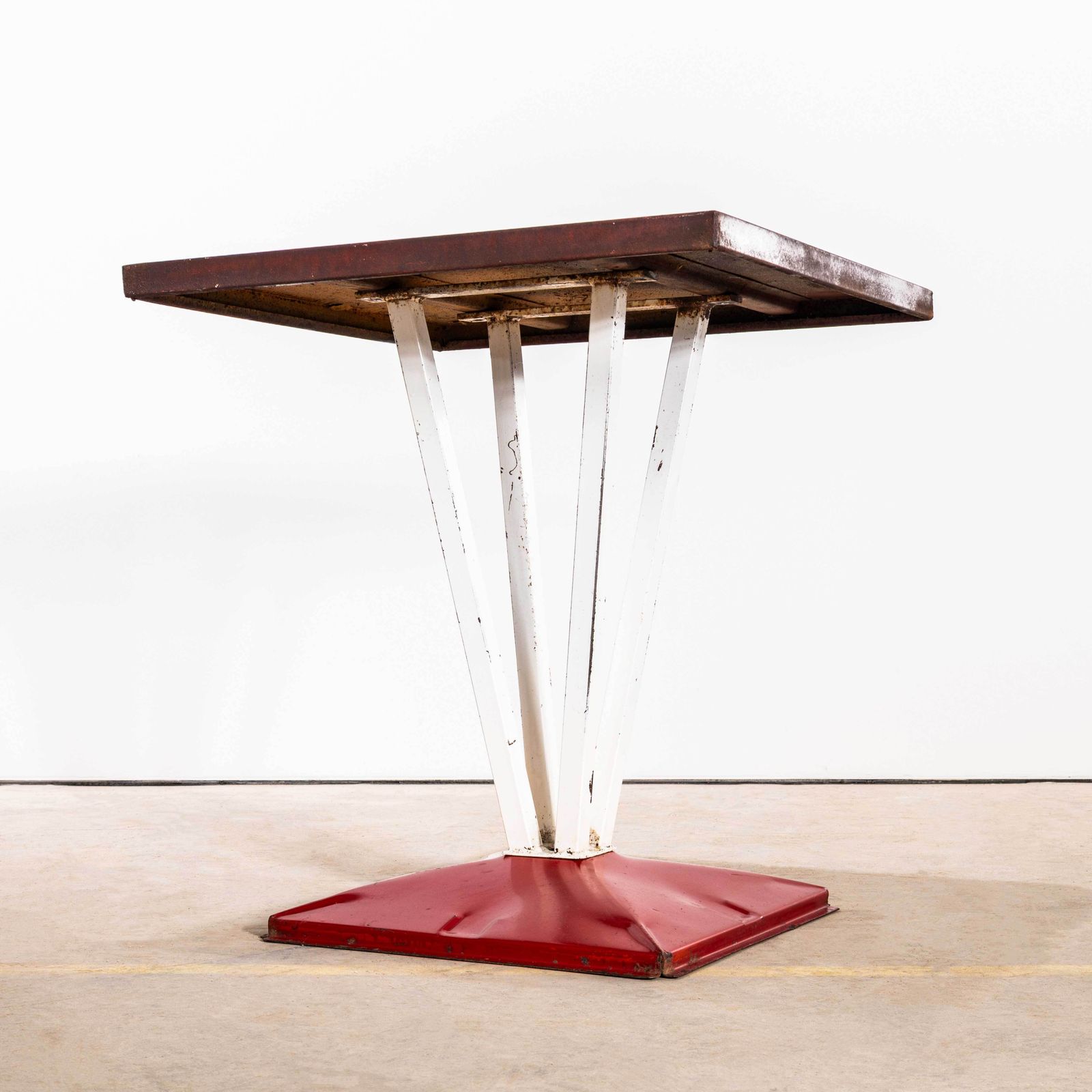 1950’s Original French Tolix Outdoor Dining Table – Four Column Base (Model 1116.1) photo furniture