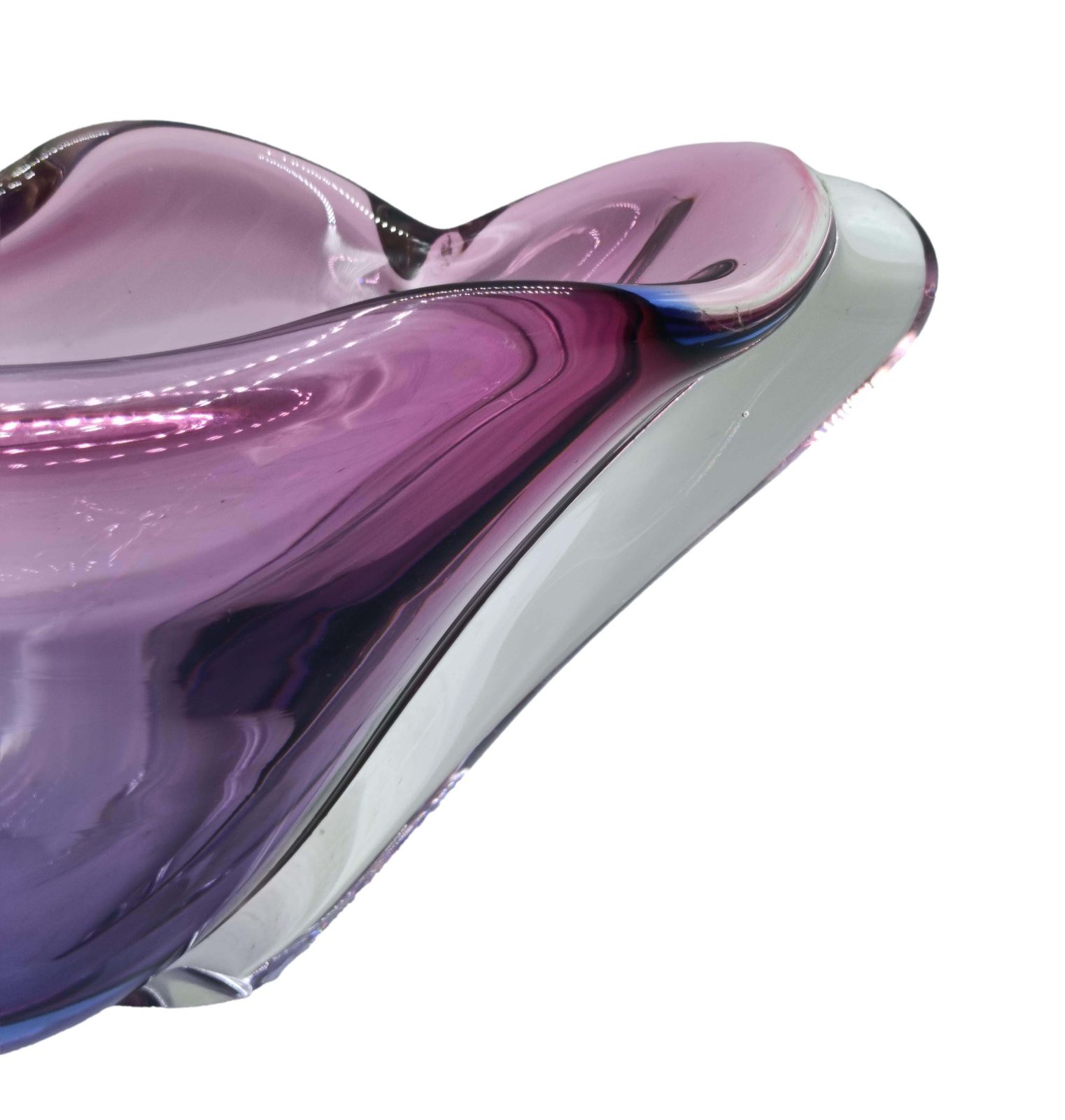 Flavio Poli For Seguso Purple Submerged Murano Glass Centerpiece, 1960s photo buy