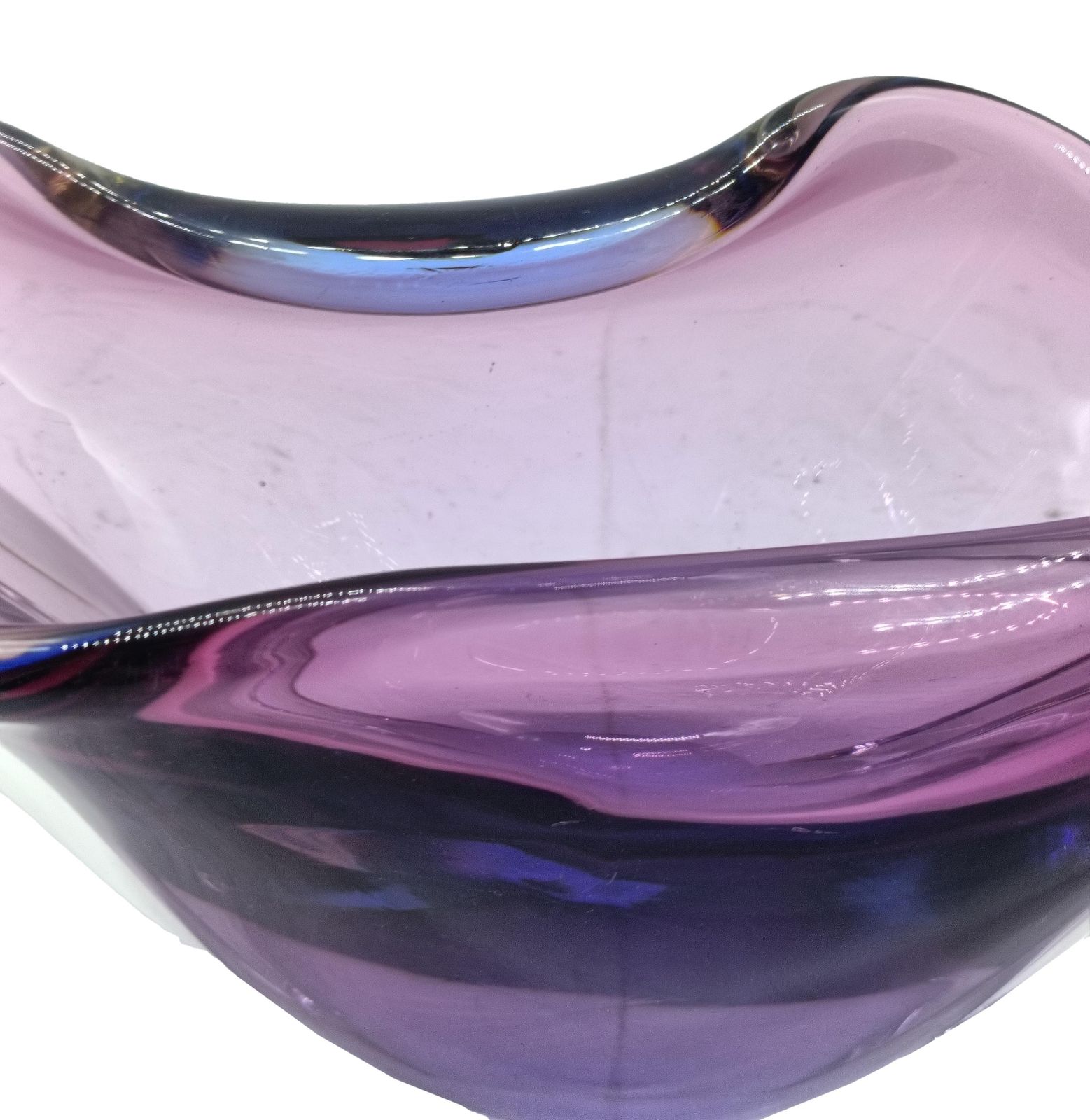 photo furniture Flavio Poli For Seguso Purple Submerged Murano Glass Centerpiece, 1960s
