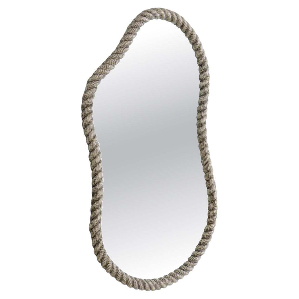 Wall Mirror In Metal With Antique Nickel Finish, Large Size, Contemporary Design