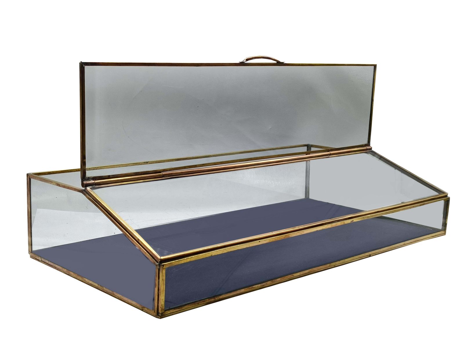 Mid Century Modern Vitrine In Brass And Glass, Italy, 1950s Design photo for sale