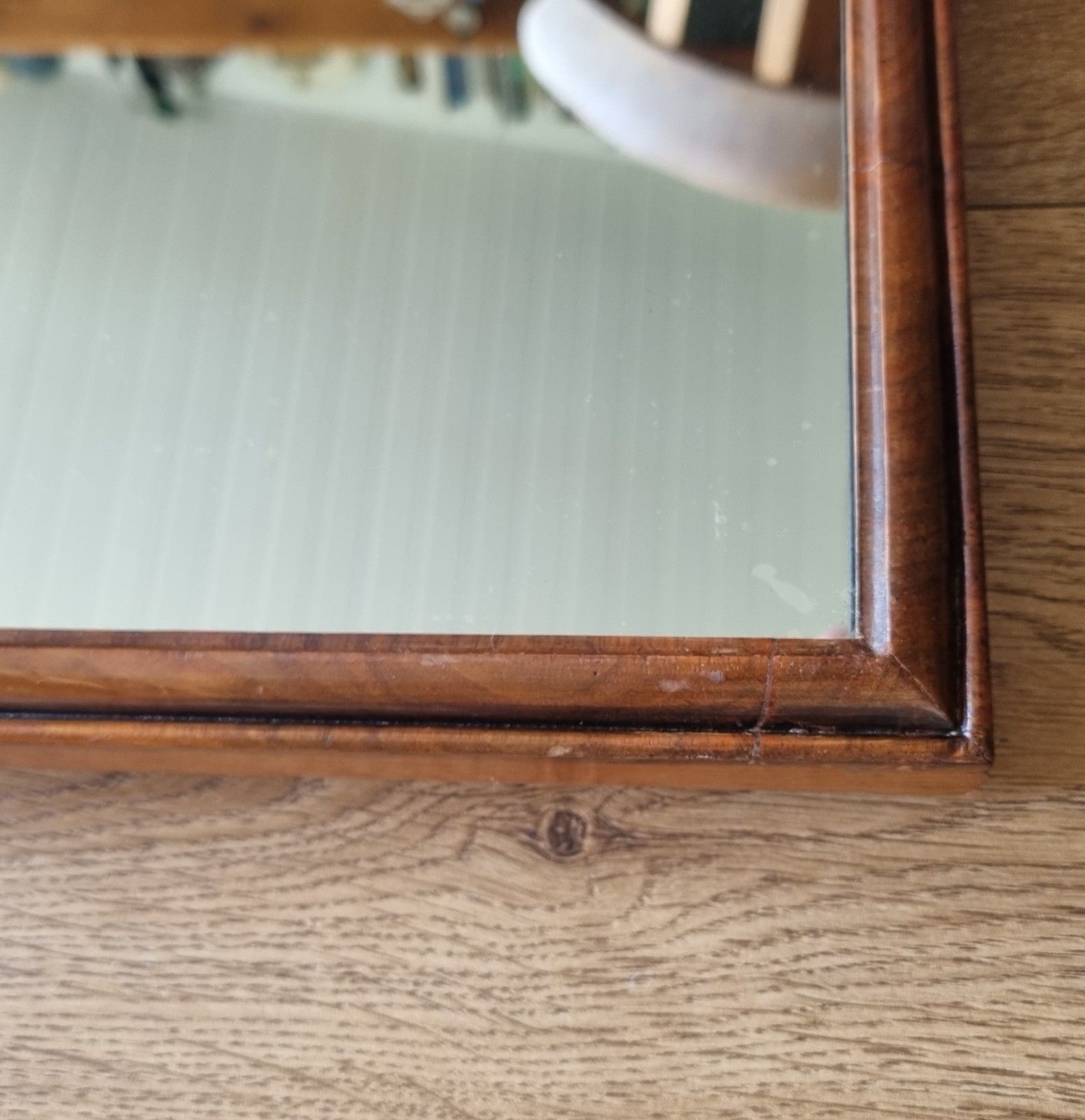 photo for sale Antique Walnut Pier Mirror Queen Anne Style Arched 59cm X 30cm