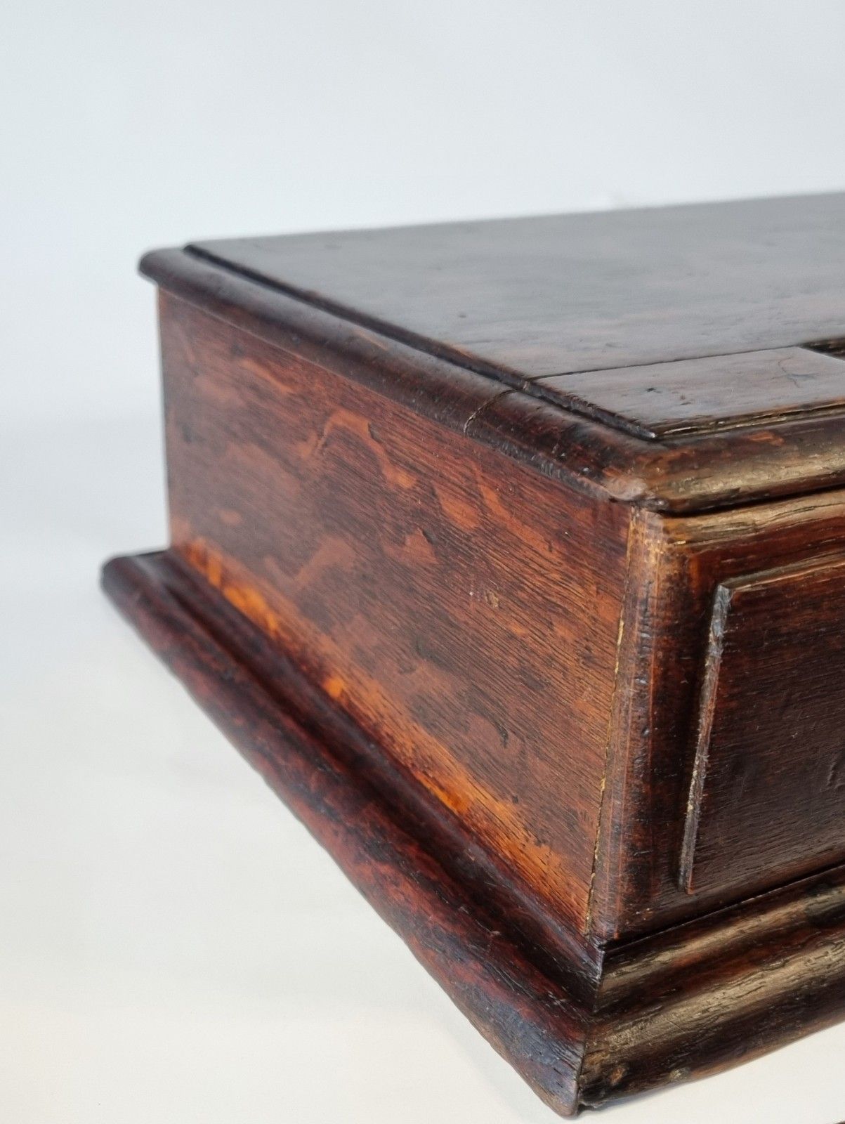 Antique 19th Century Solid Oak Desk Top Drawer Writing Box Collectors Storage photo vinterior