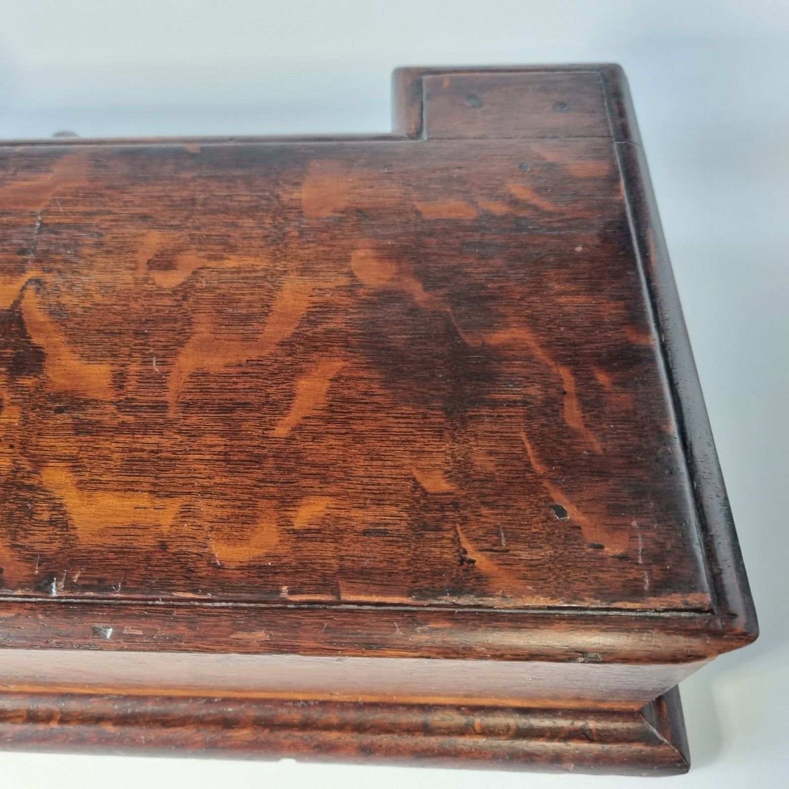 photo for sale Antique 19th Century Solid Oak Desk Top Drawer Writing Box Collectors Storage