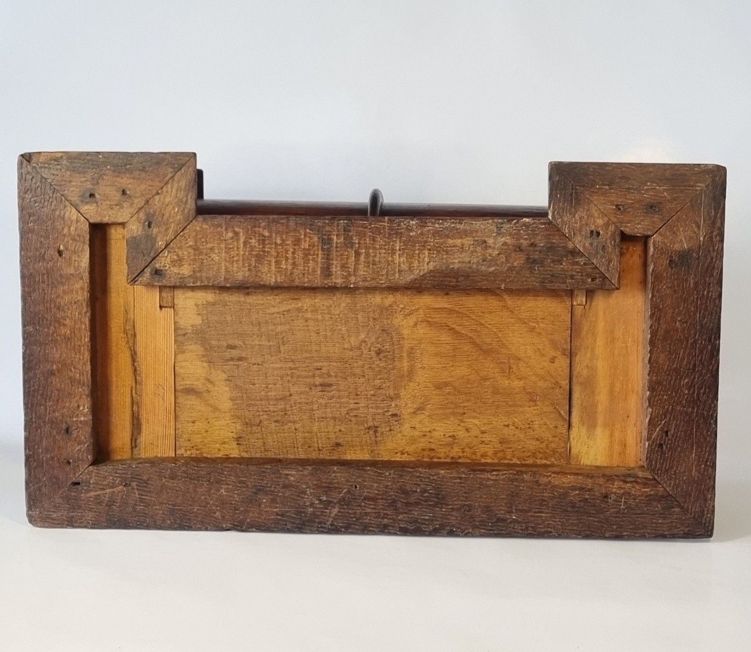140.0 Antique 19th Century Solid Oak Desk Top Drawer Writing Box Collectors Storage photo
