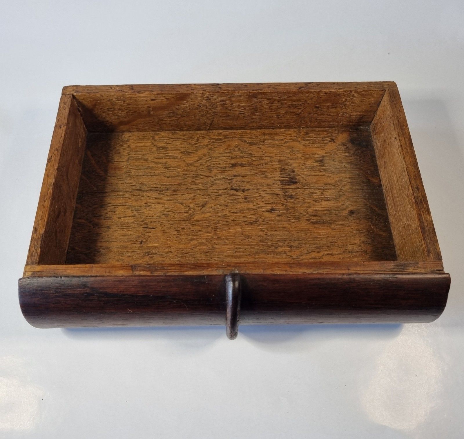 photo vinterior Antique 19th Century Solid Oak Desk Top Drawer Writing Box Collectors Storage