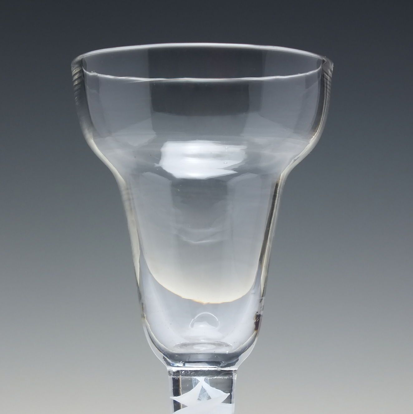 Rare Georgian 18th Century Pan Top Opaque Twist Wine Glass C1760 photo furniture