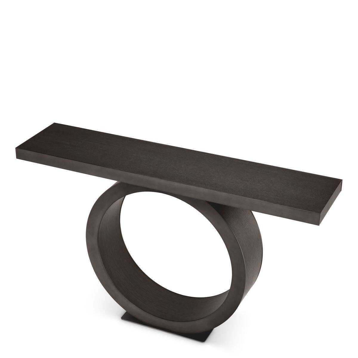 Oak Console Table With Bronze Finish photo for sale