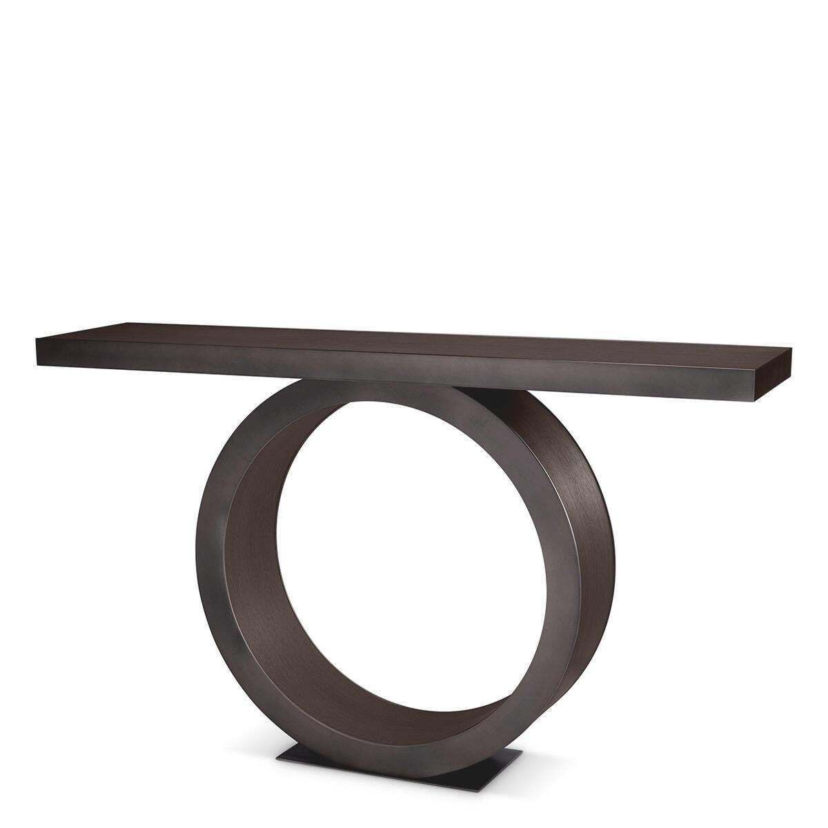 Oak Console Table With Bronze Finish photo 4246.0