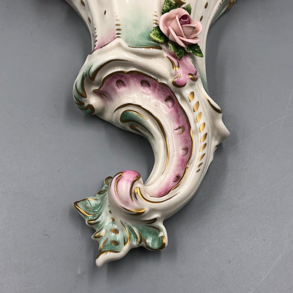 Art Hand Painted Porcelain Wall Brackets In Rococo Style By Kämmer, Dresden, Set Of 3 photo