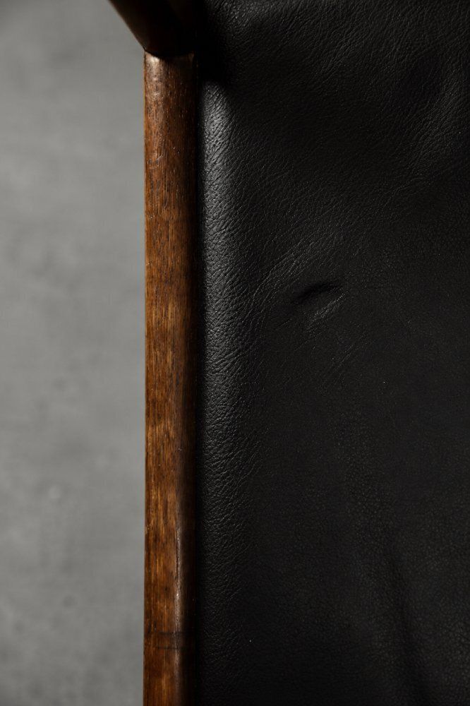 Mid Century Scandinavian Modern Rosewood And Black Leather Chairs By H.W. Klein For Bramin, 1960s, Set Of 3 photo Furniture