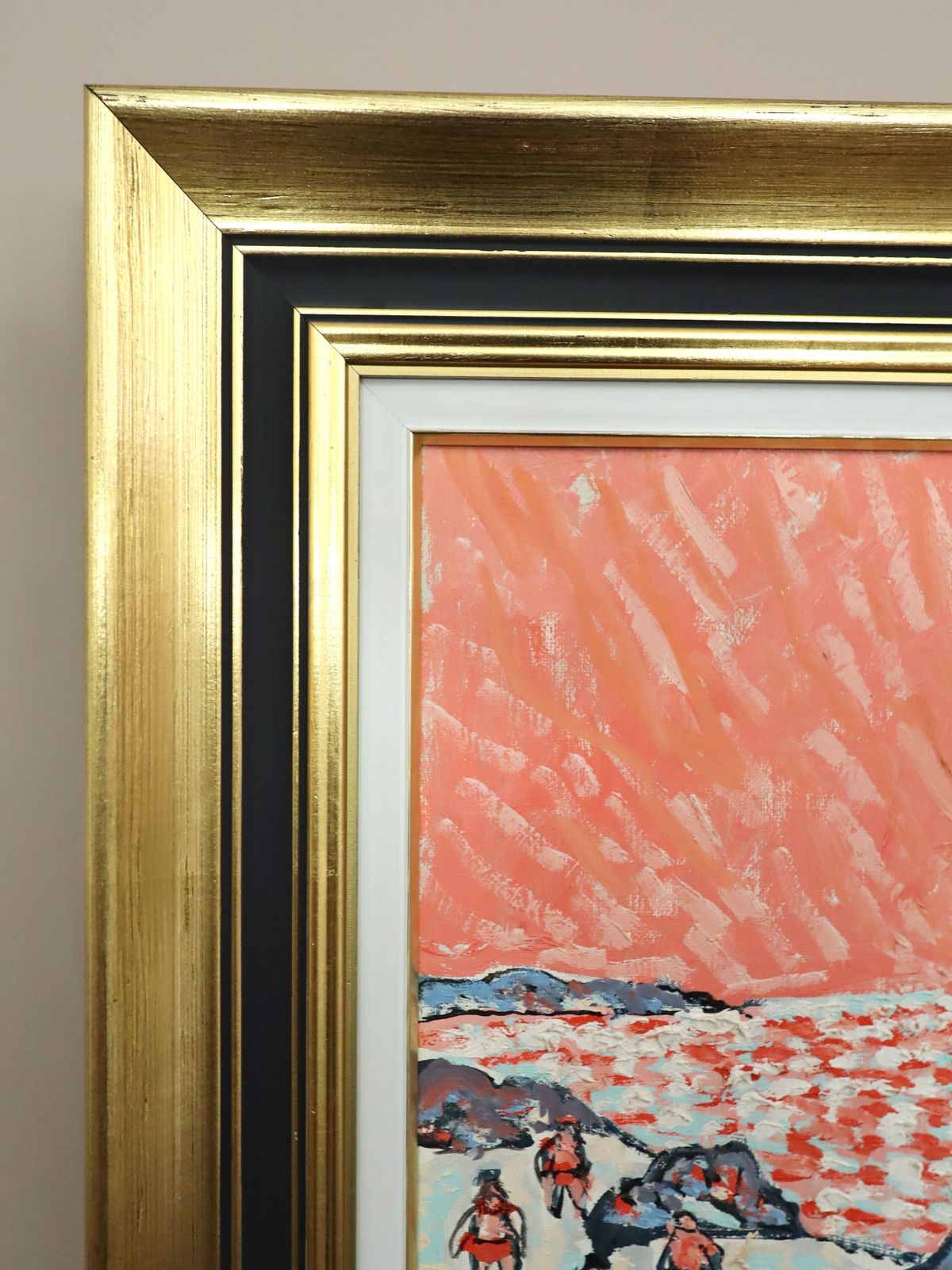 Coral Sunset  Oil Painting, Mid 20th Century photo vinterior