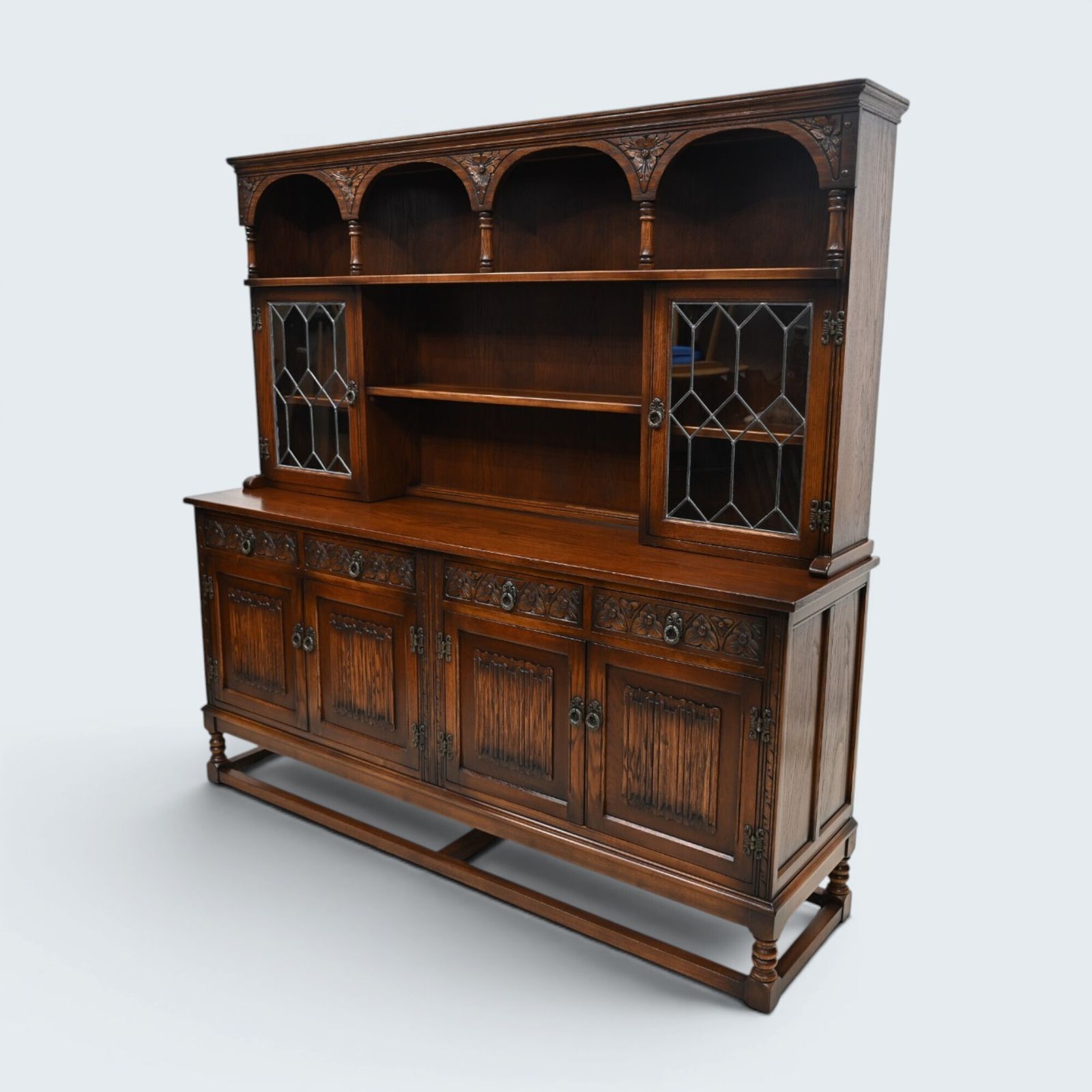 Old Charm Oak Dresser In Tudor Brown 6ft Wide Sideboard Display Free Uk Delivery photo furniture