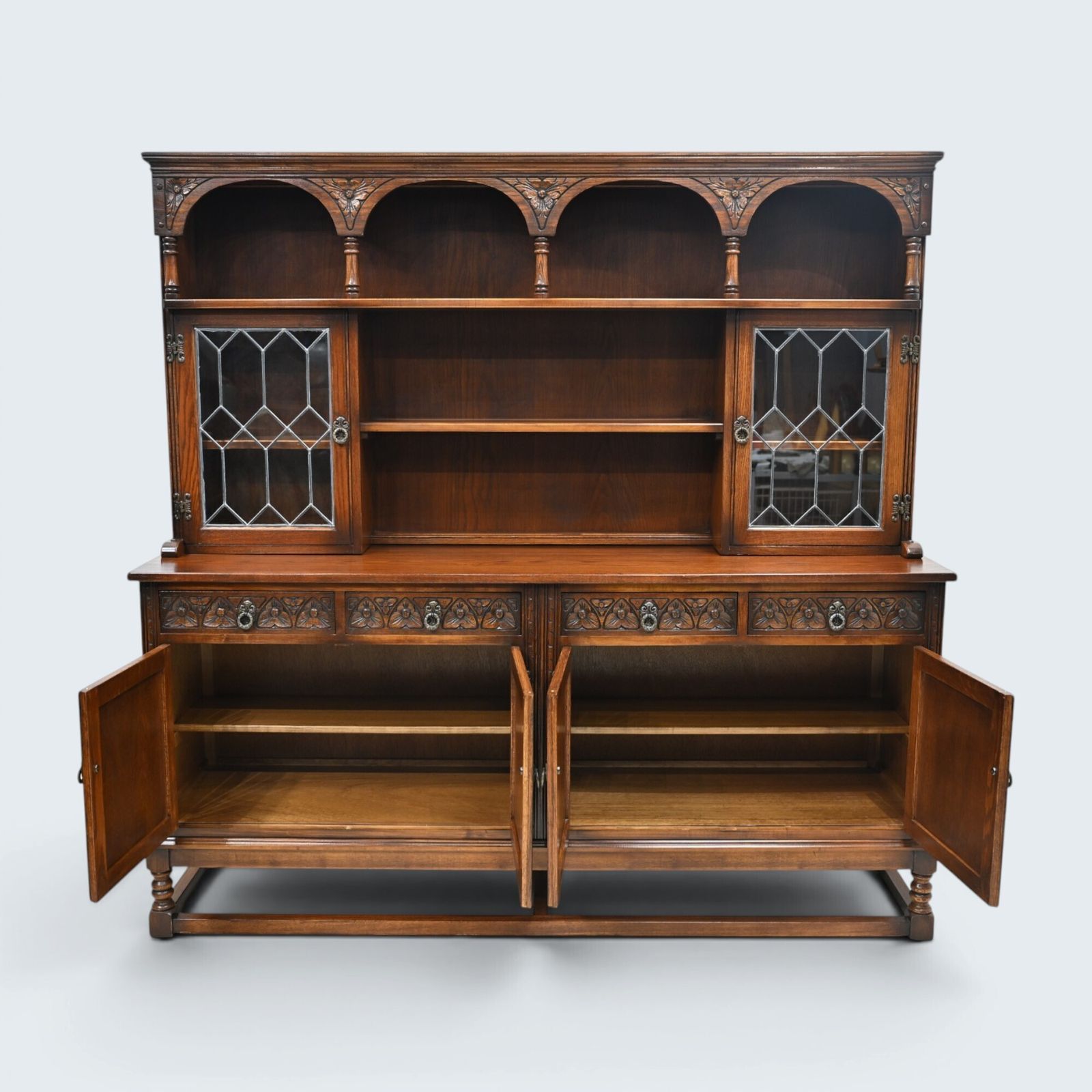 Old Charm Oak Dresser In Tudor Brown 6ft Wide Sideboard Display Free Uk Delivery photo Furniture