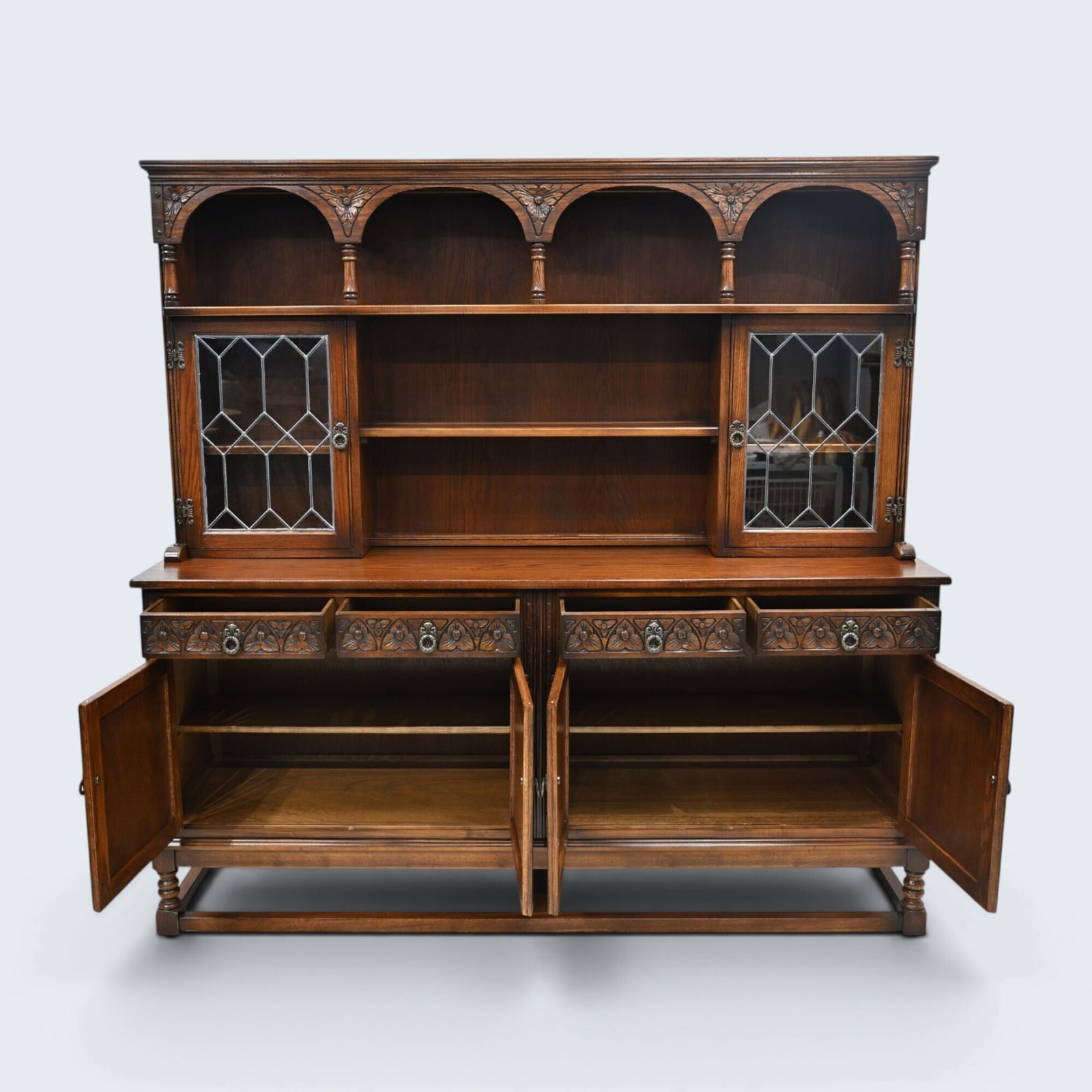 Old Charm Oak Dresser In Tudor Brown 6ft Wide Sideboard Display Free Uk Delivery photo 827.0