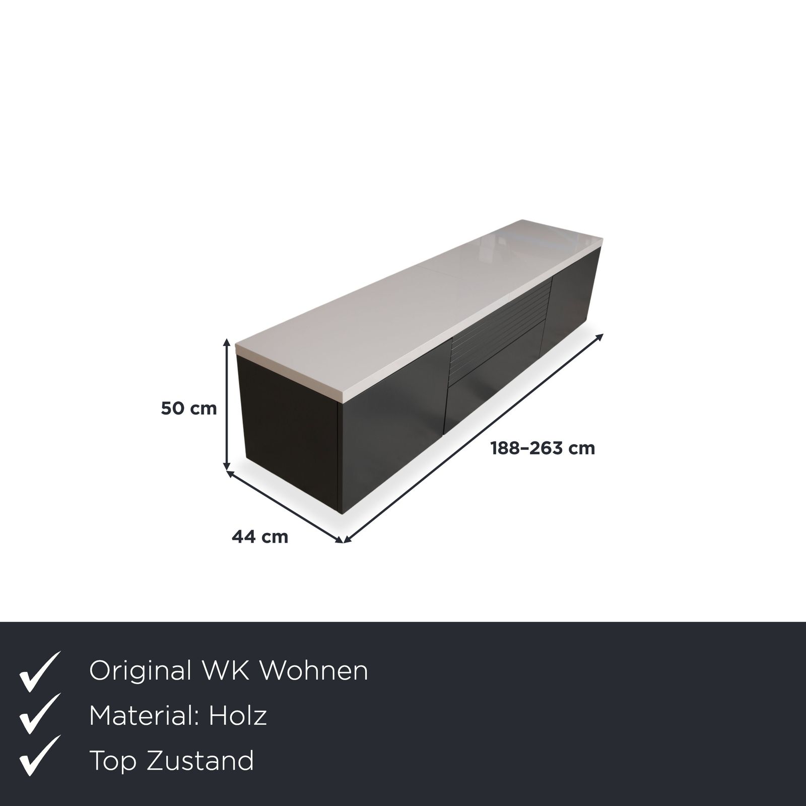 Buffet WK Wohnen en bois, anthracite, gris clair, blanc, fonction manuelle photo furniture