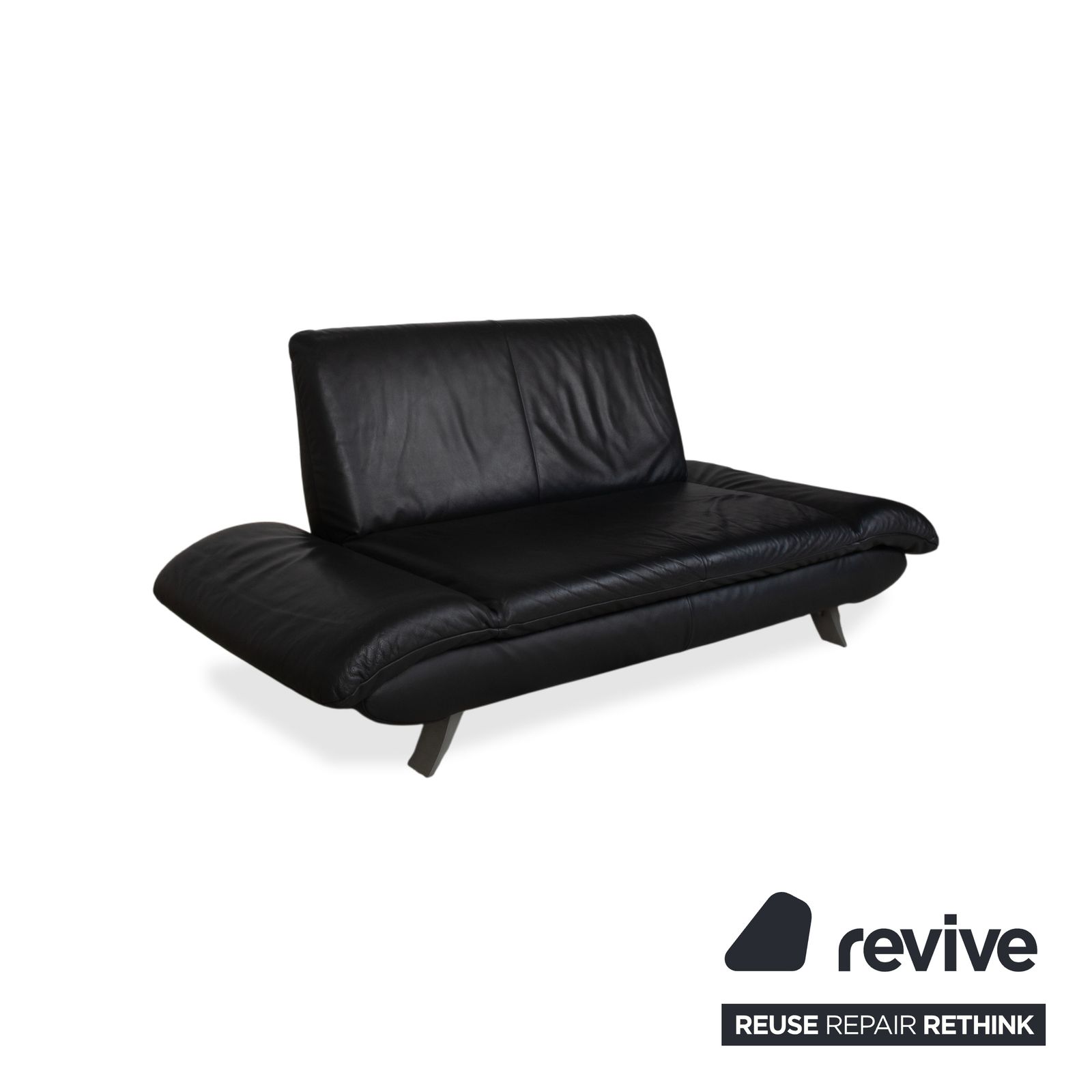 Koinor Rossini Leather Two Seater Black Sofa photo 1452.0